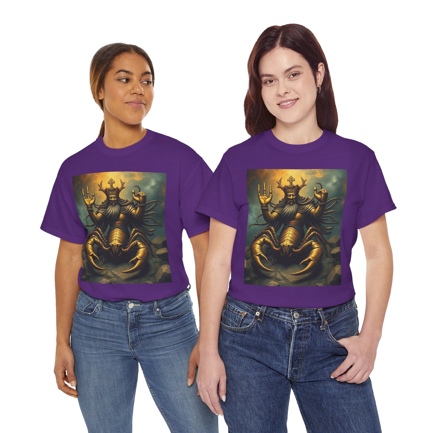 Unisex Heavy Cotton T-Shirt, Desert Scorpio King, Zodiac Design