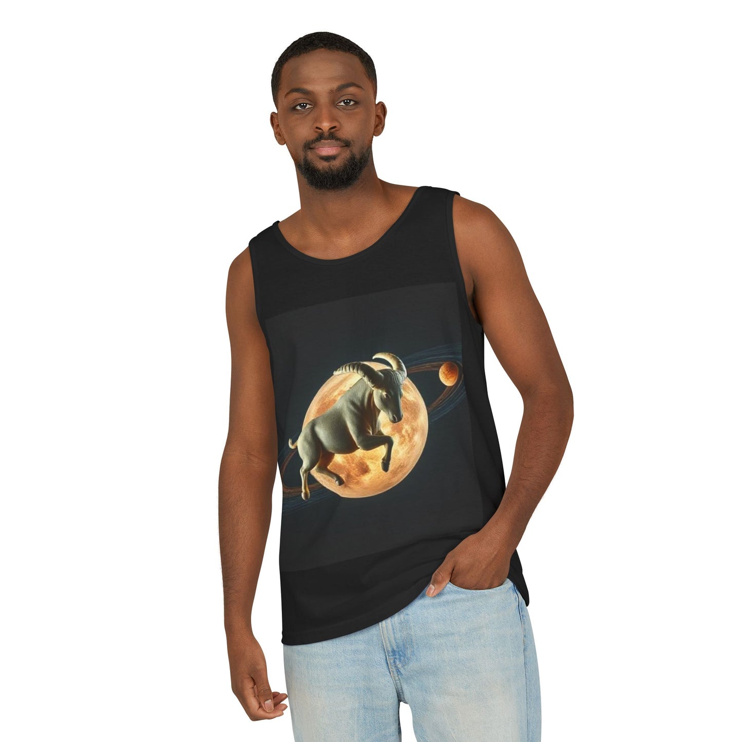 Unisex Garment-Dyed, Tank Top, Taurus Design, Planet Animal, 100% US cotton