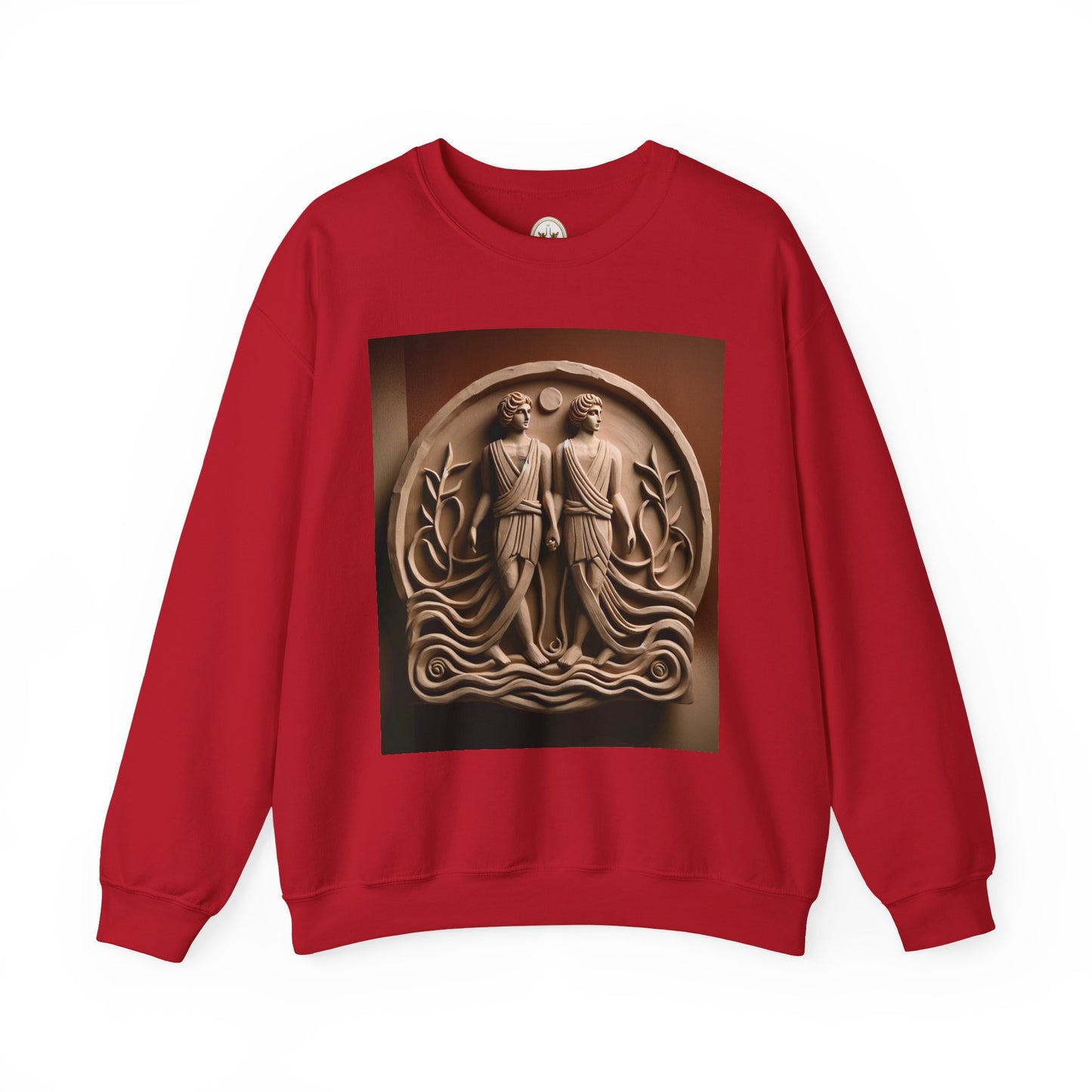 Unisex Heavy Blend™ Crewneck Sweatshirt, Stone Twins, Gemini Zodiac Design
