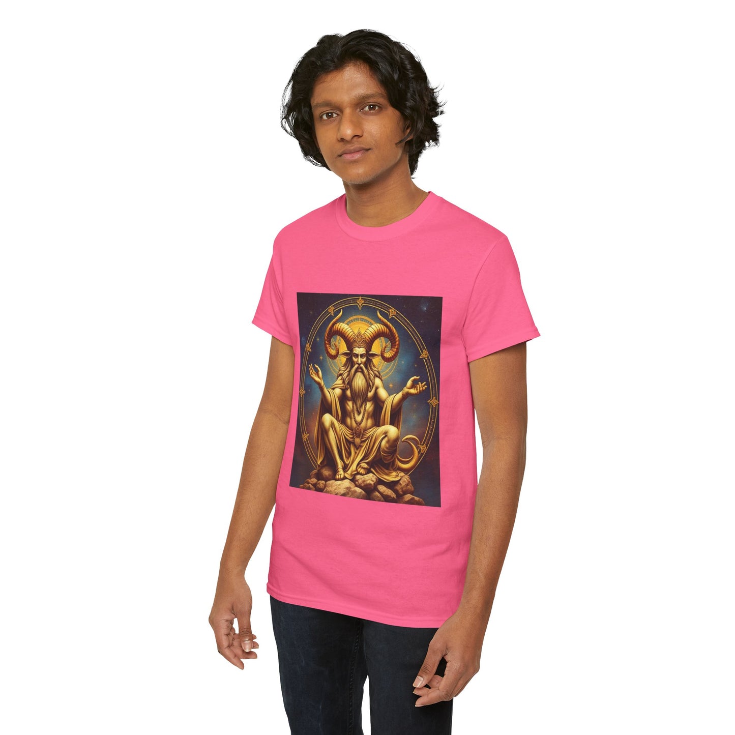 Unisex Heavy Cotton T-Shirt, On The Throne, Taurus Zodiac Design