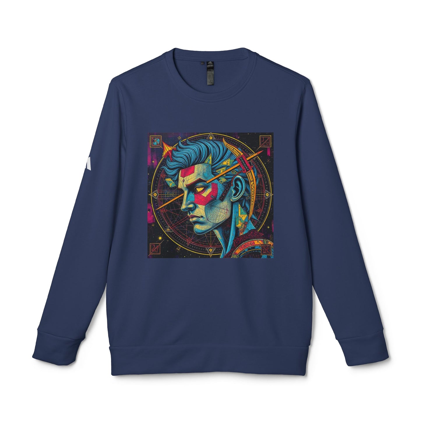 Adidas, Unisex Fleece Crewneck Sweatshirt, Sagittarius, Pop Art, Zodiac
