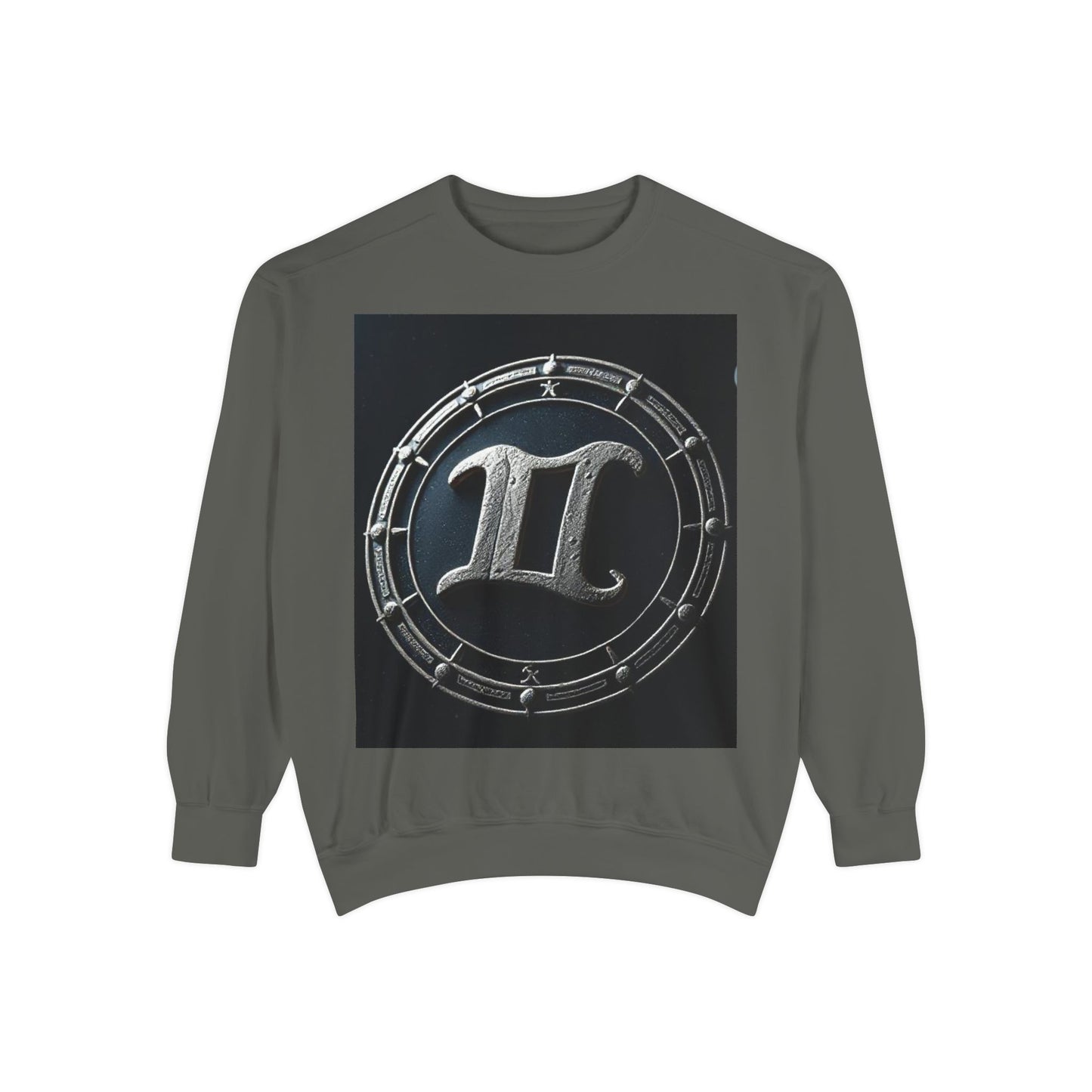 Garment-Dyed Sweatshirt, Unisex, Space Symbol Design v1, Gemini