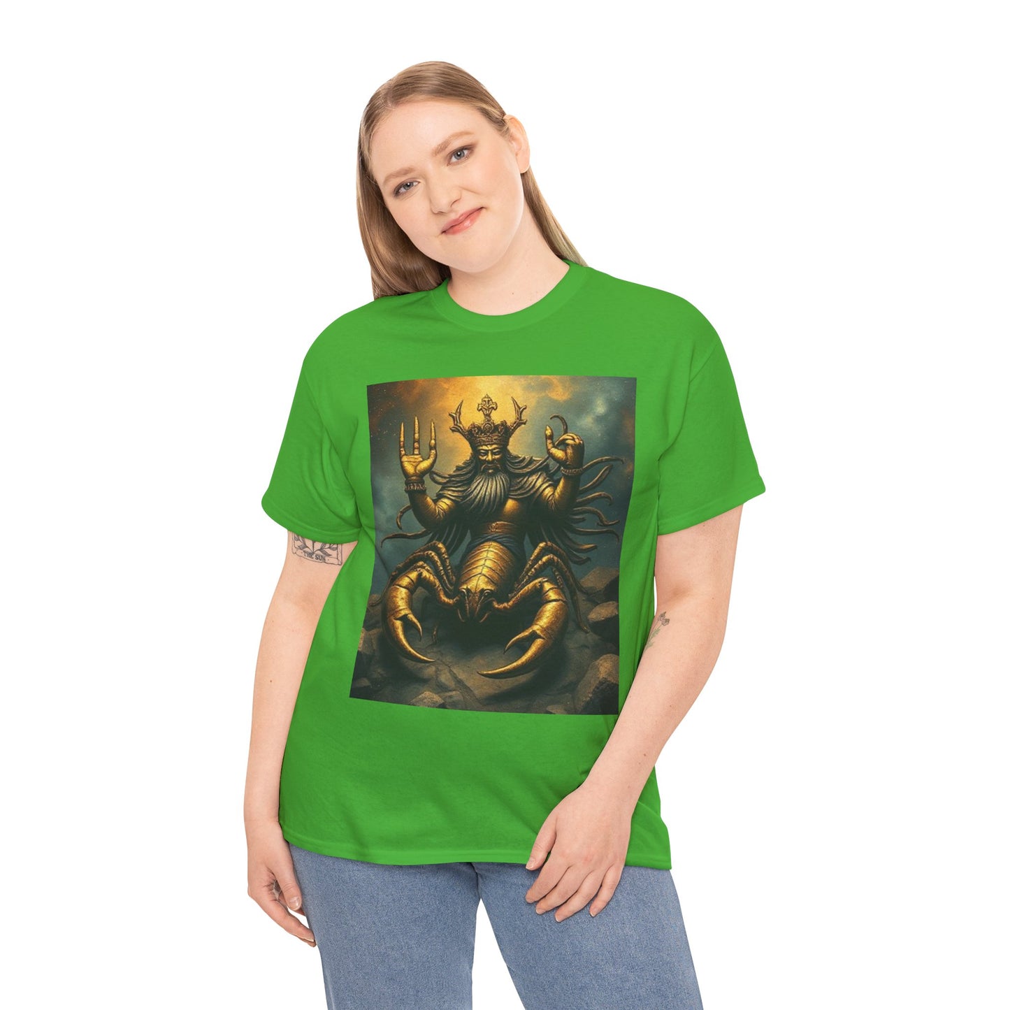 Unisex Heavy Cotton T-Shirt, Desert Scorpio King, Zodiac Design