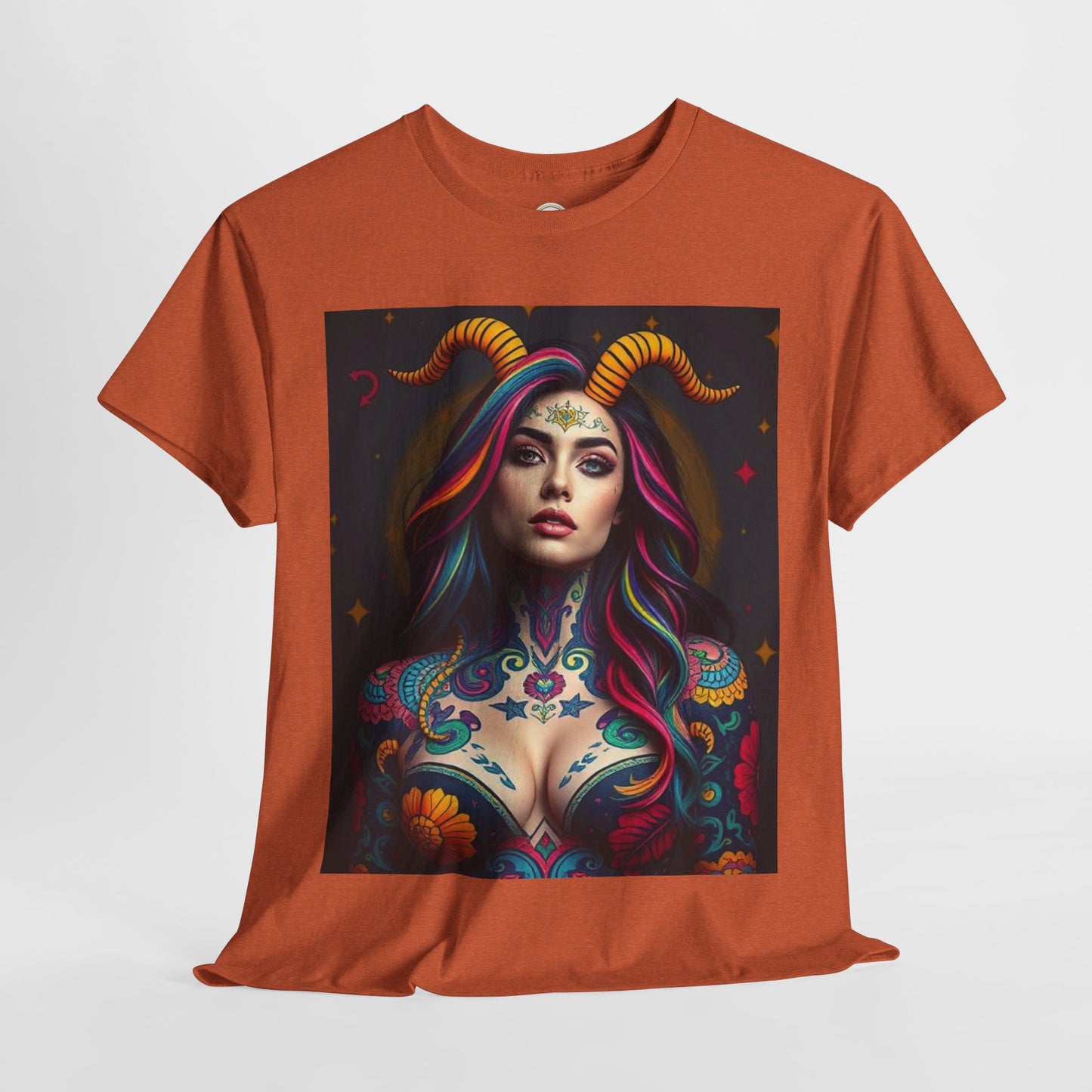 Unisex Heavy Cotton T-Shirt, Capricorn, Zodiac, Sexy Art
