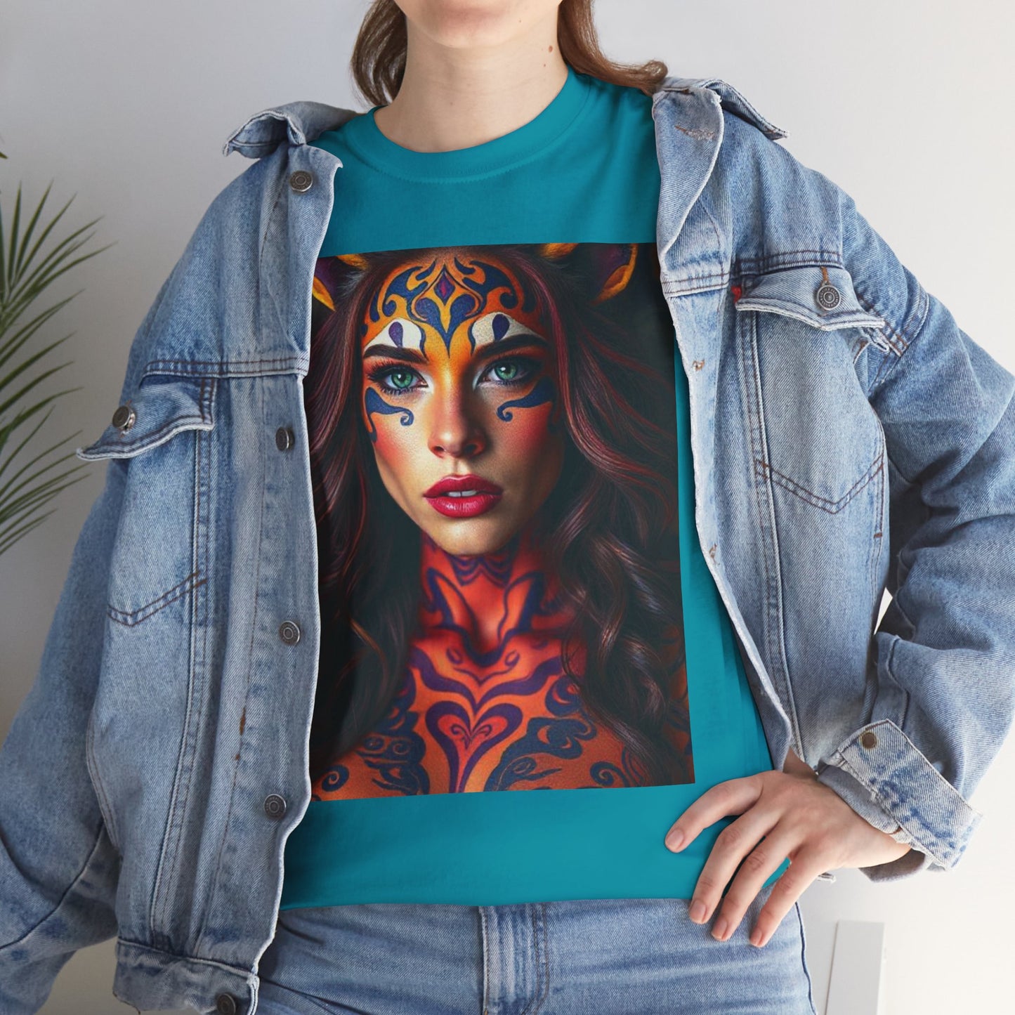 Unisex Heavy Cotton T-Shirt, Leo, Zodiac, Sexy Art