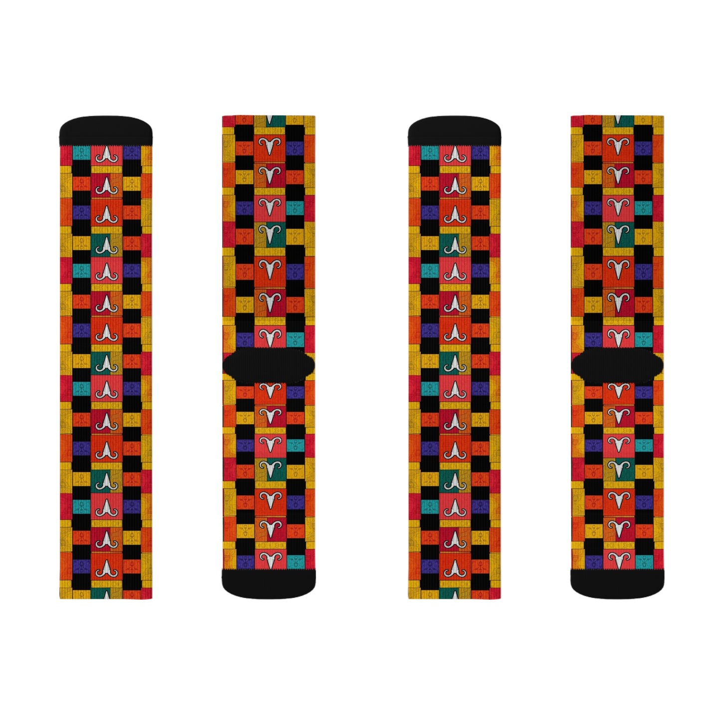 Sublimation Socks, Aries, Zodiac v2, Shapes Pattern