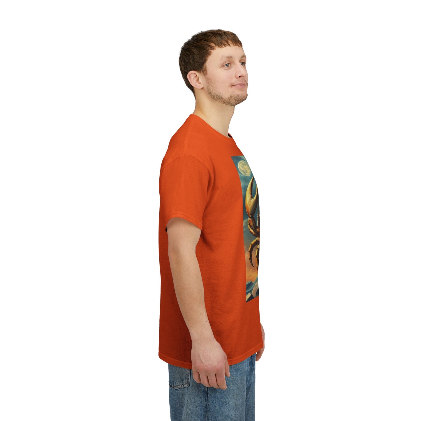 Unisex Heavy Cotton T-Shirt, Crustacean King, Cancer Zodiac Design