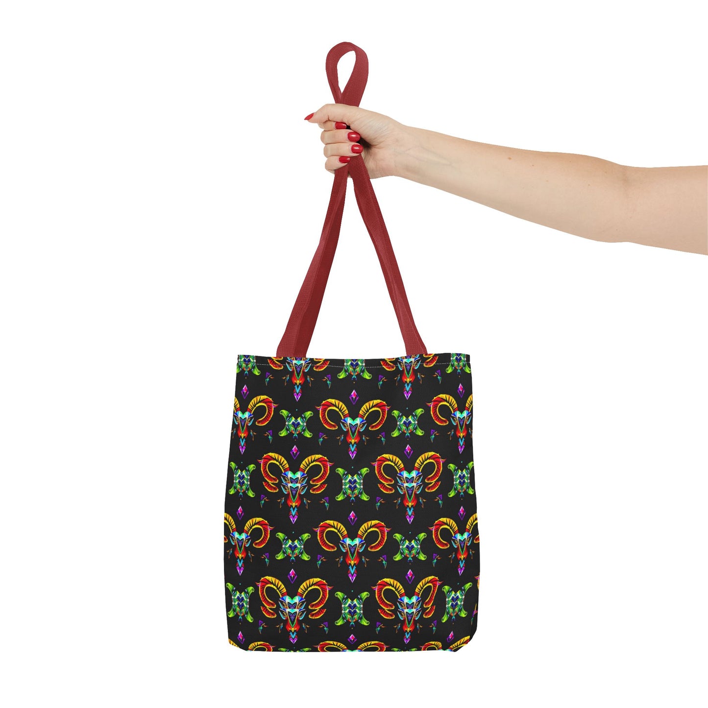 Tote Bag (AOP), Aries, Zodiac, Jewel Pattern