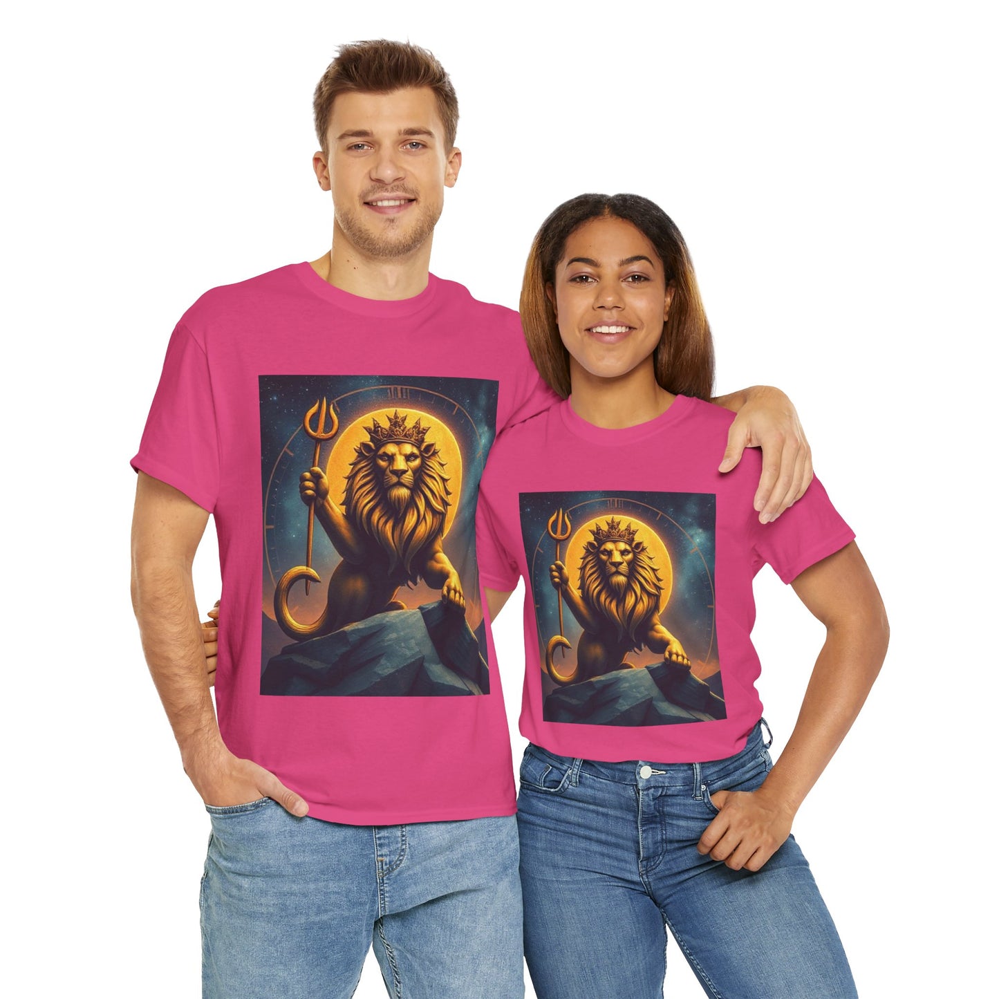 Unisex Heavy Cotton T-Shirt, King of Lion v3, Leo Zodiac Design