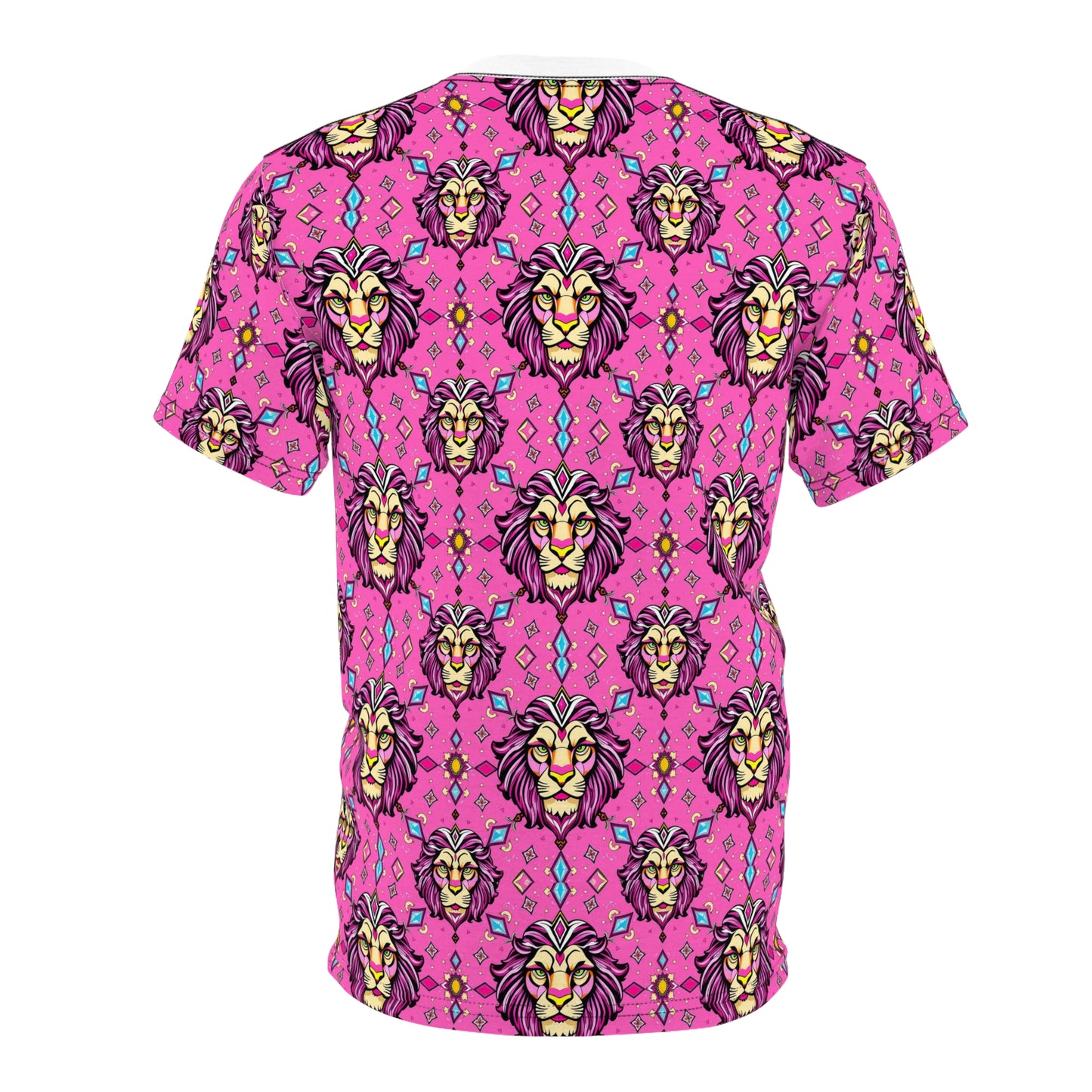 Unisex Cut & Sew T-Shirt, (AOP), Leo, Zodiac v3, Jewels Pattern