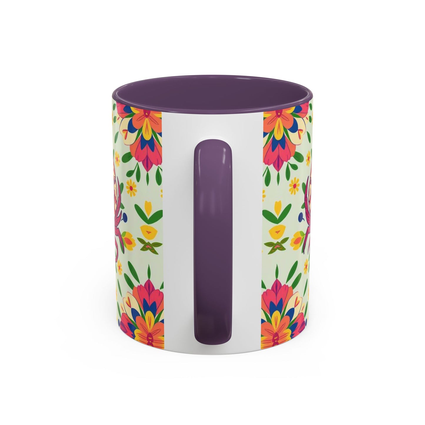 Accent Coffee Mug, Cancer, Zodiac v3, Flower Pattern, (11, 15oz)