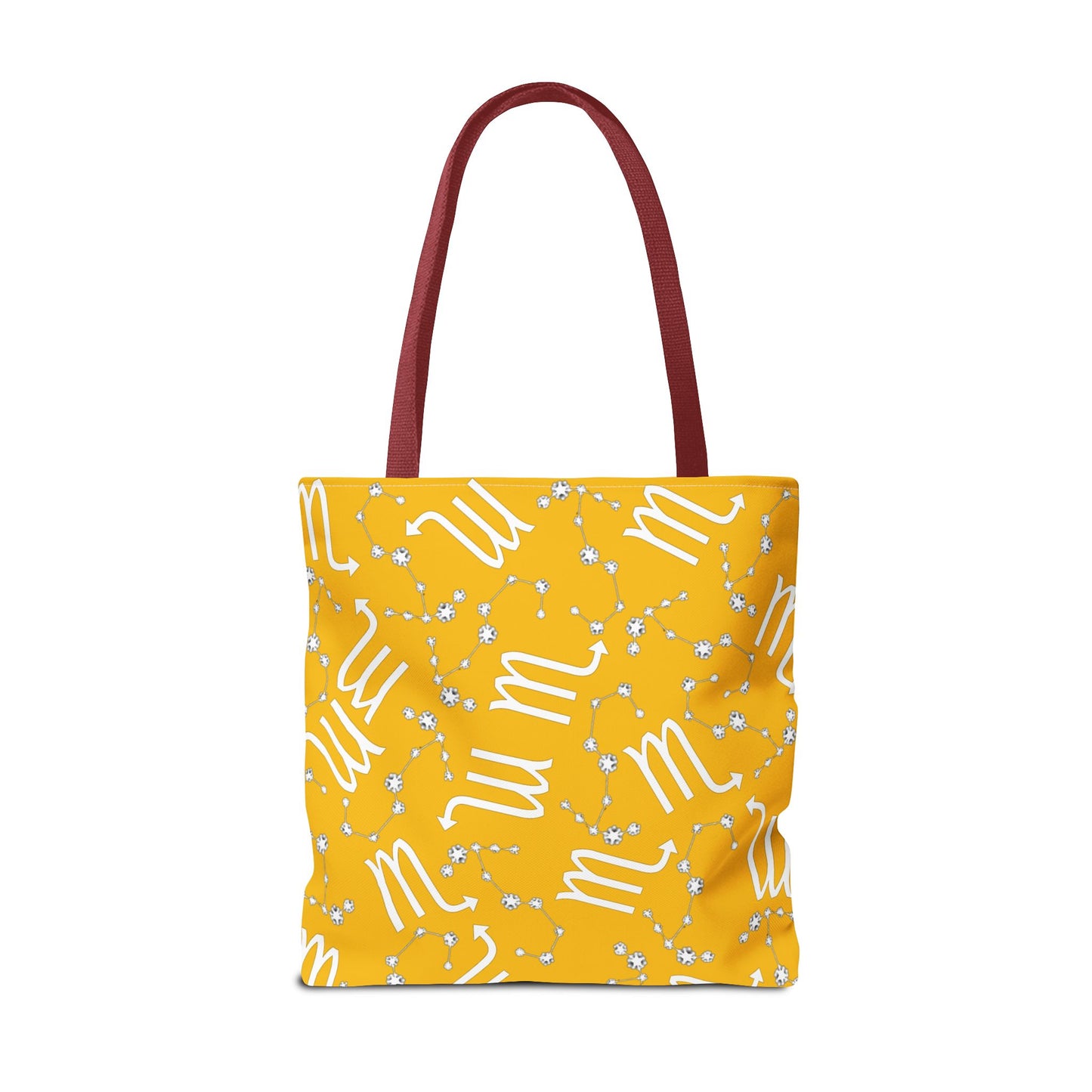 Tote Bag, Scorpio Zodiac Sign, AOP, (Yellow, White)
