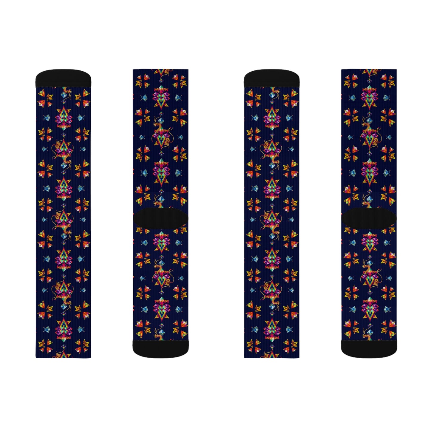 Sublimation Socks, Aquarius, Zodiac, Jewel Pattern