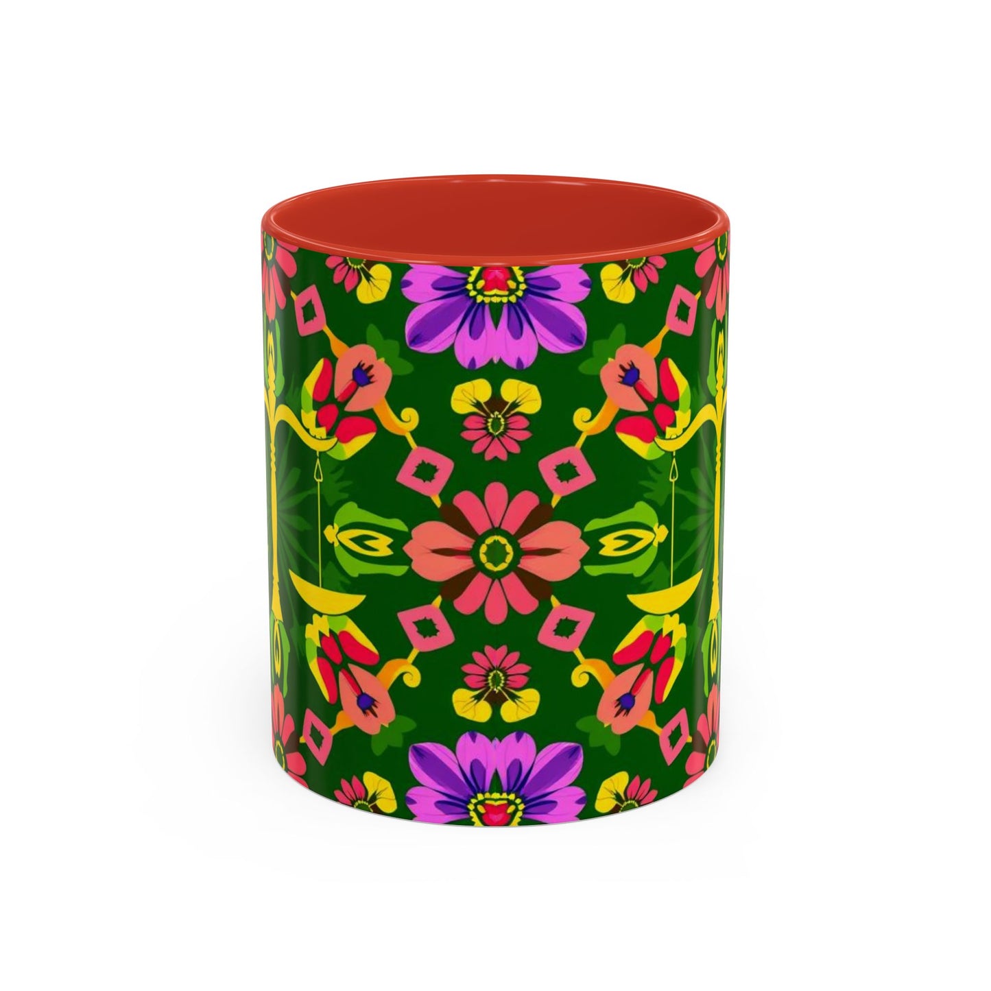 Accent Coffee Mug, Libra, Zodiac, Flower Pattern, (11, 15oz)