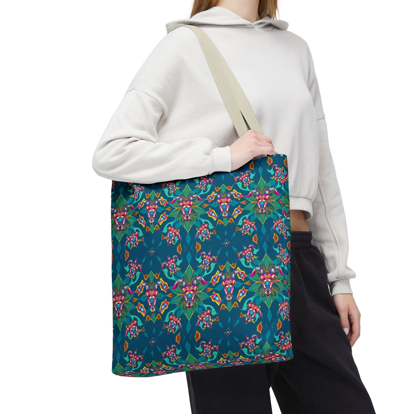 Tote Bag (AOP), Taurus, Zodiac v1, Jewel Pattern
