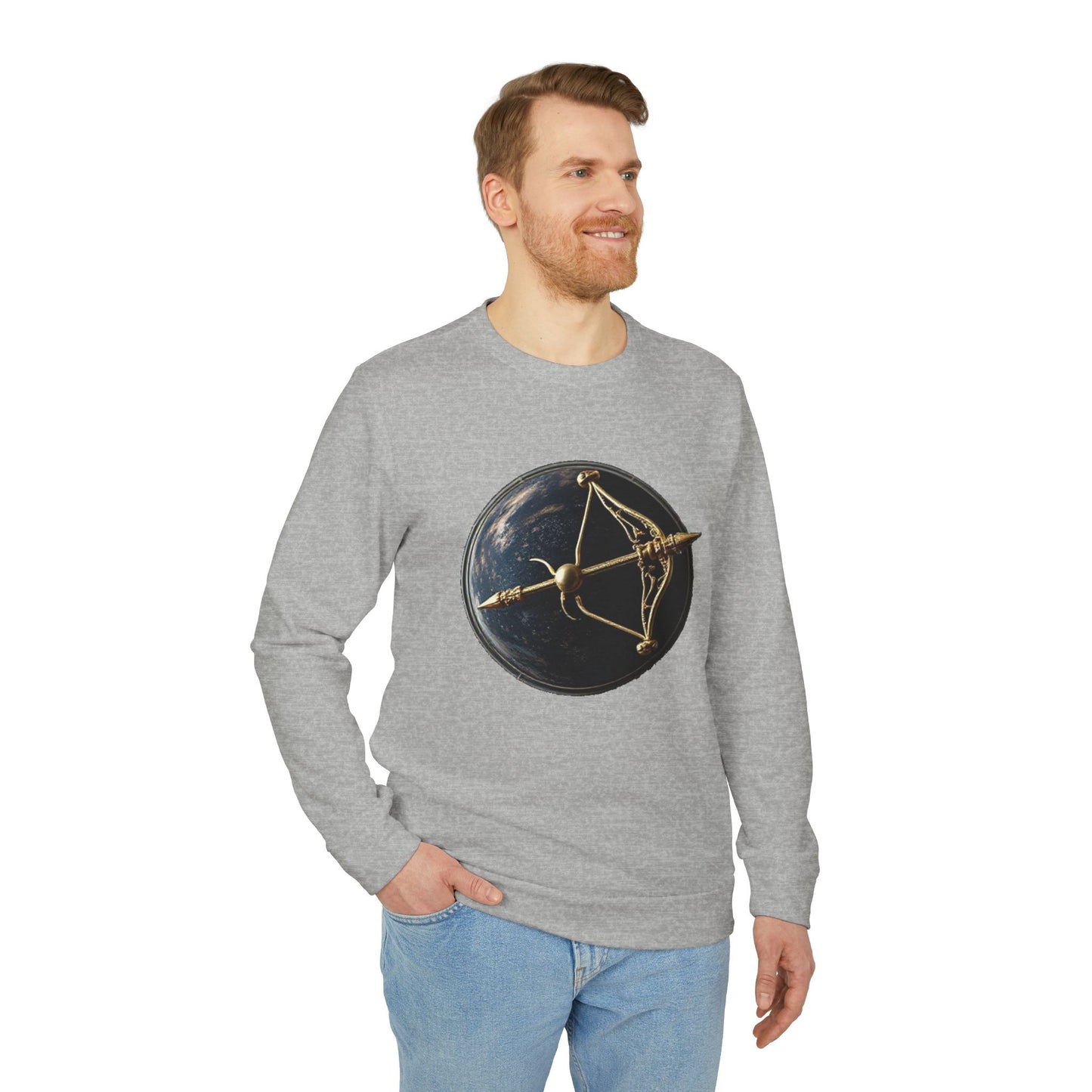 Adidas, Unisex Fleece Crewneck Sweatshirt, Sagittarius, Pop Art, Zodiac