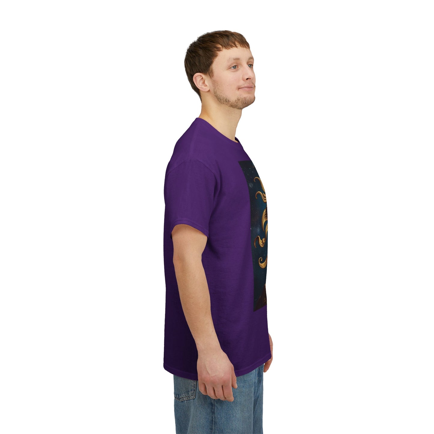 Unisex Heavy Cotton T-Shirt, Midnight Arrow v1, Sagittarius Zodiac Design