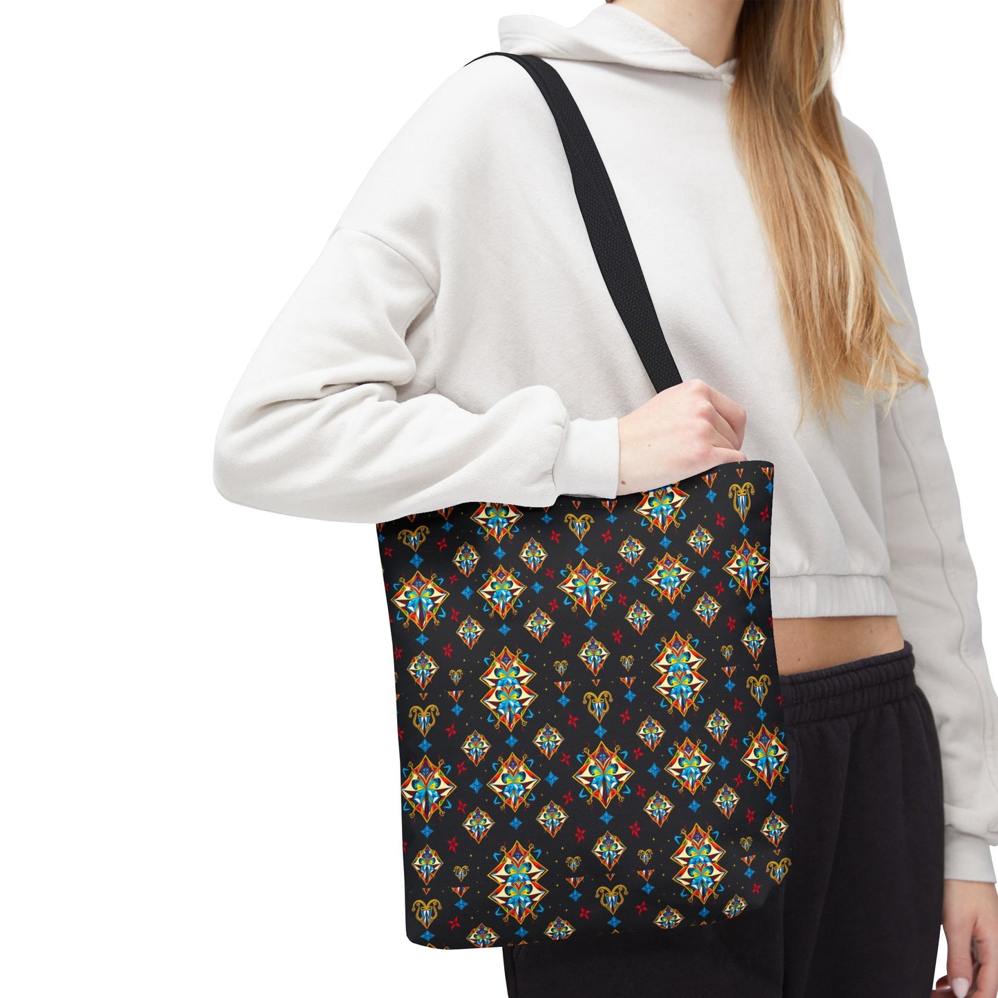 Tote Bag (AOP), Sagittarius, Zodiac v1, Jewel Pattern