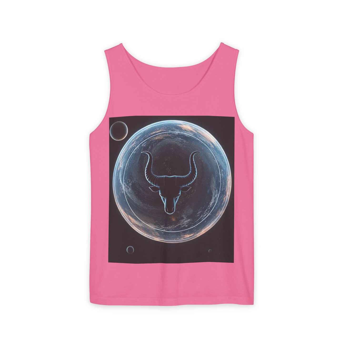 Unisex Garment-Dyed, Tank Top, Taurus Design, Planet Animal v1, 100% US cotton