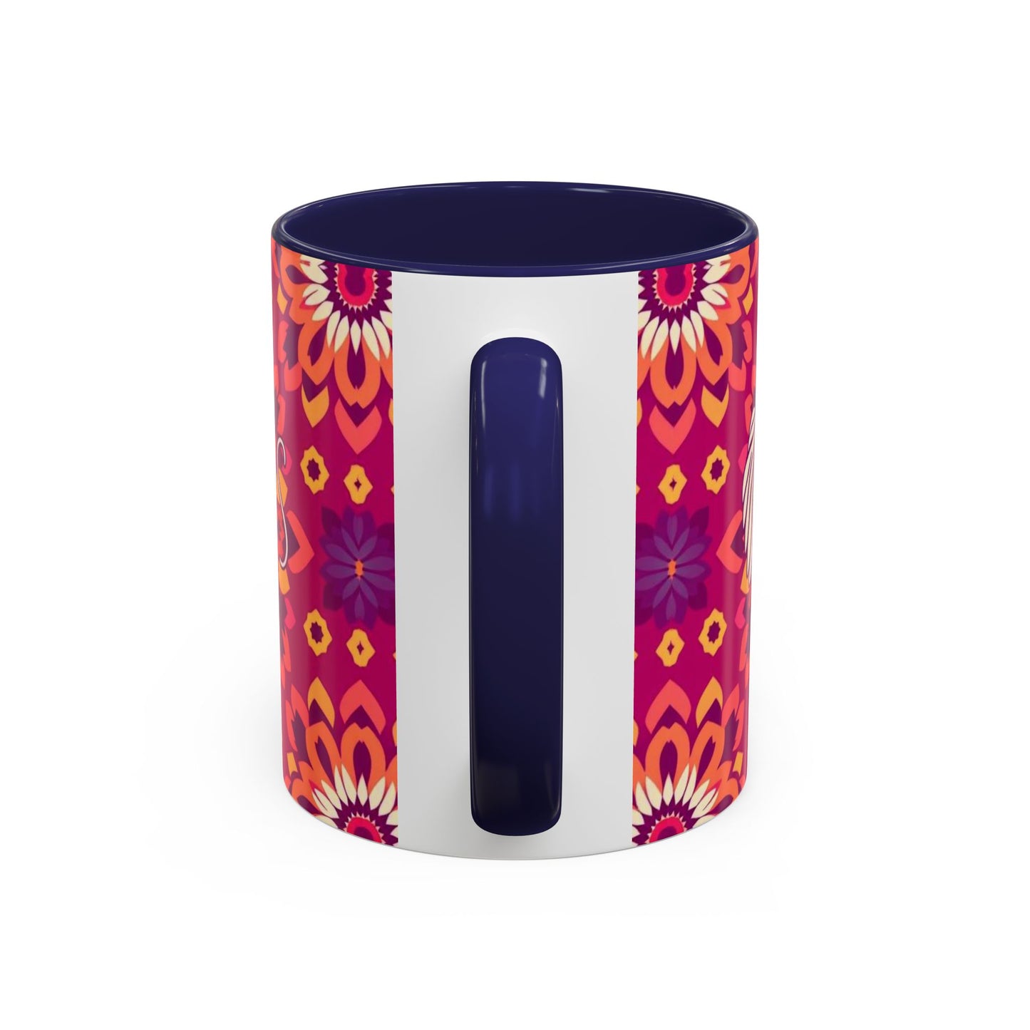 Accent Coffee Mug, Gemini, Zodiac v1, Flower Pattern, (11, 15oz)