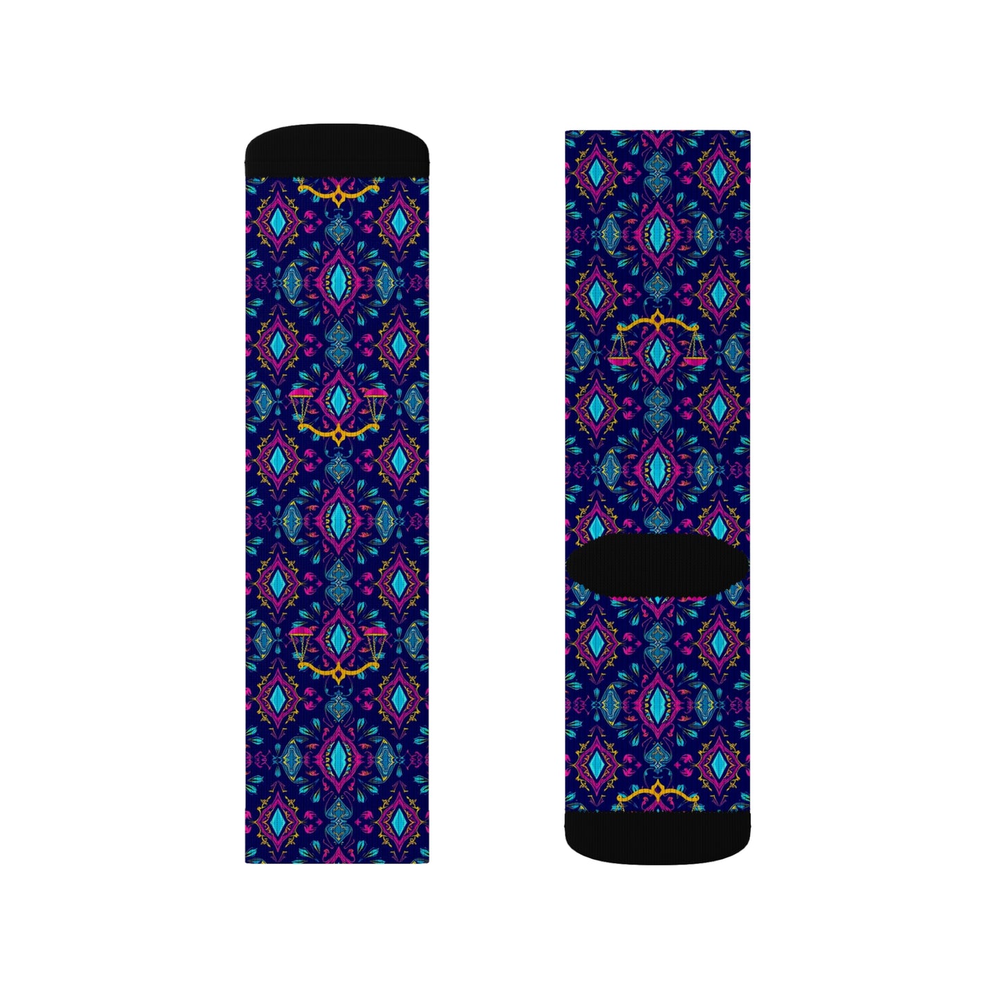 Sublimation Socks, Libra, Zodiac v2, Jewel Pattern