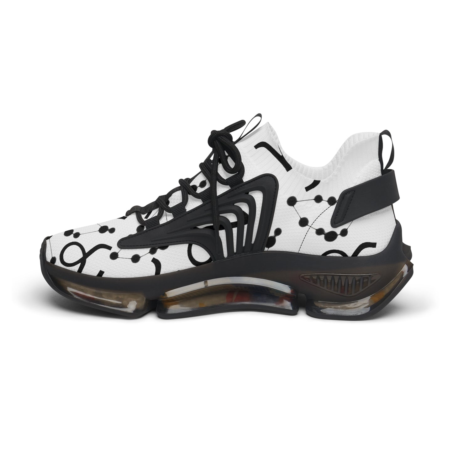 Women's Mesh Sneakers, Constellation & Symbol, Capricorn Zodiac Sign, AOP