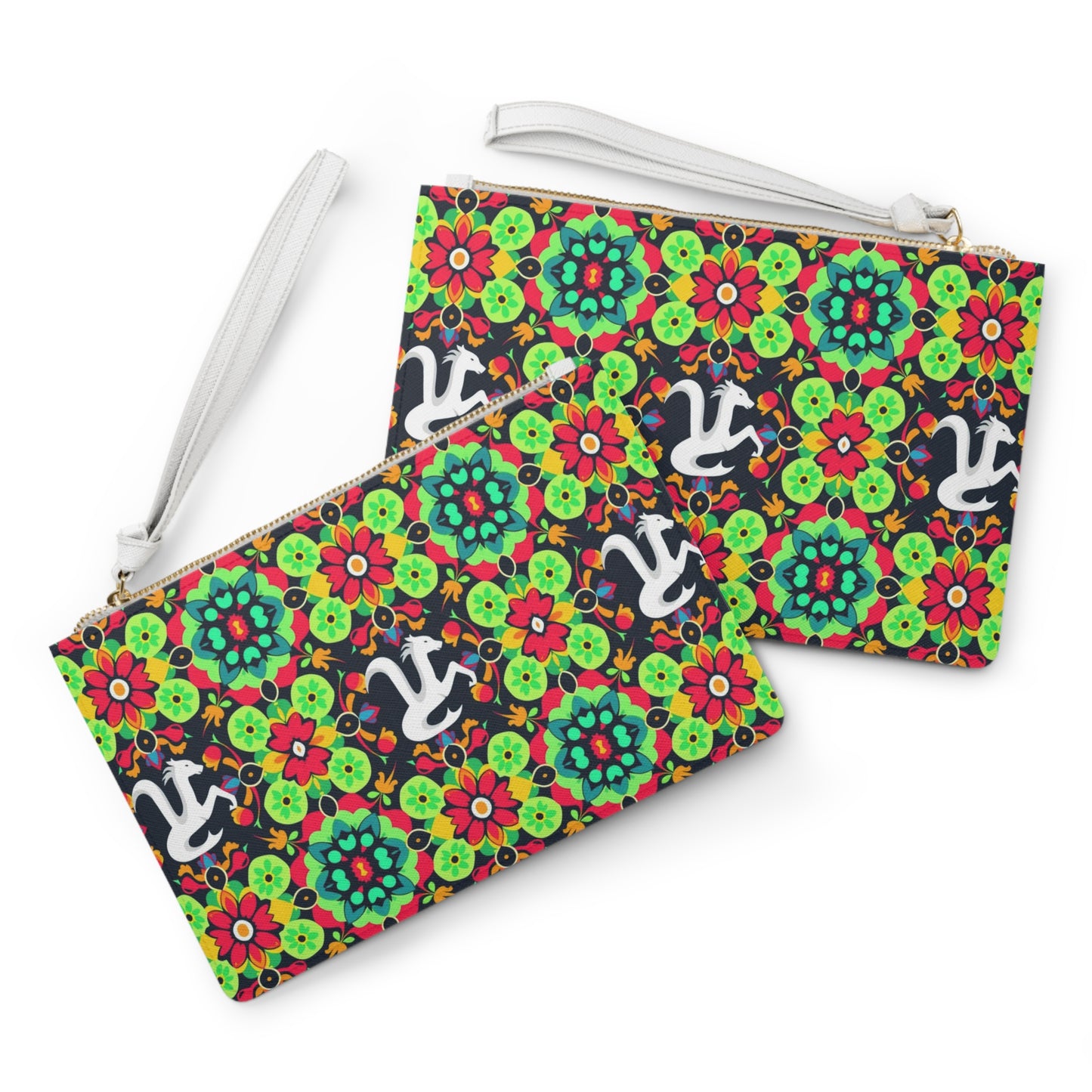 Clutch Bag, Aquarius, Zodiac v3, Flower Pattern