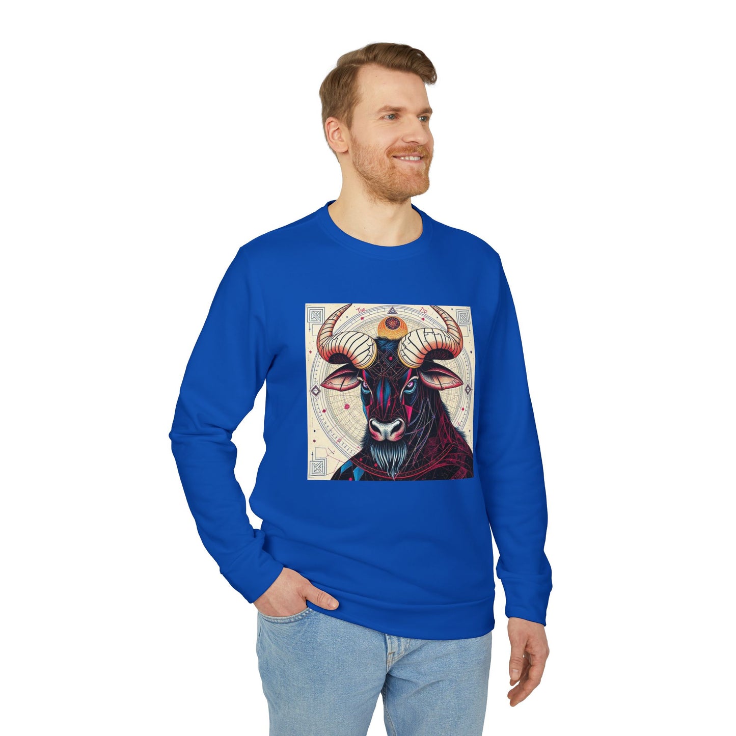 Adidas, Unisex Fleece Crewneck Sweatshirt, Taurus, Pop Art v1, Zodiac