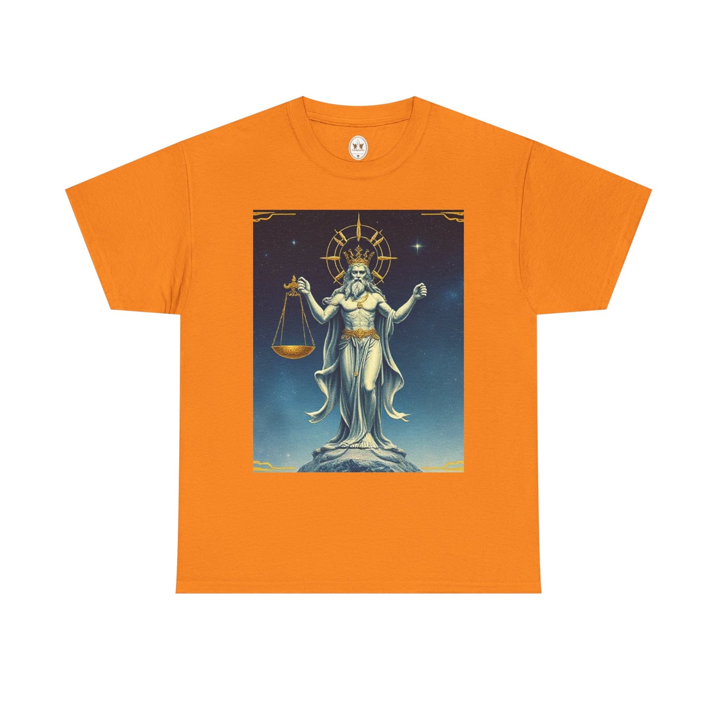 Unisex Heavy Cotton T-Shirt Space v2, Libra God, Zodiac Design