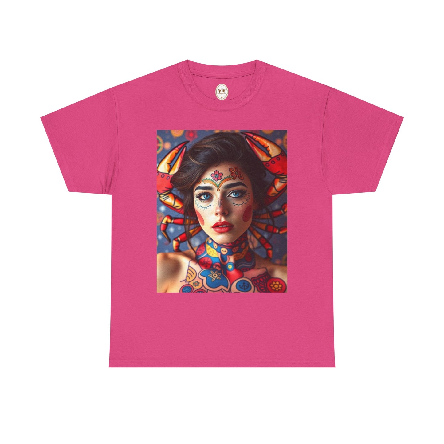 Unisex Heavy Cotton T-Shirt, Cancer, Zodiac v1, Sexy Art