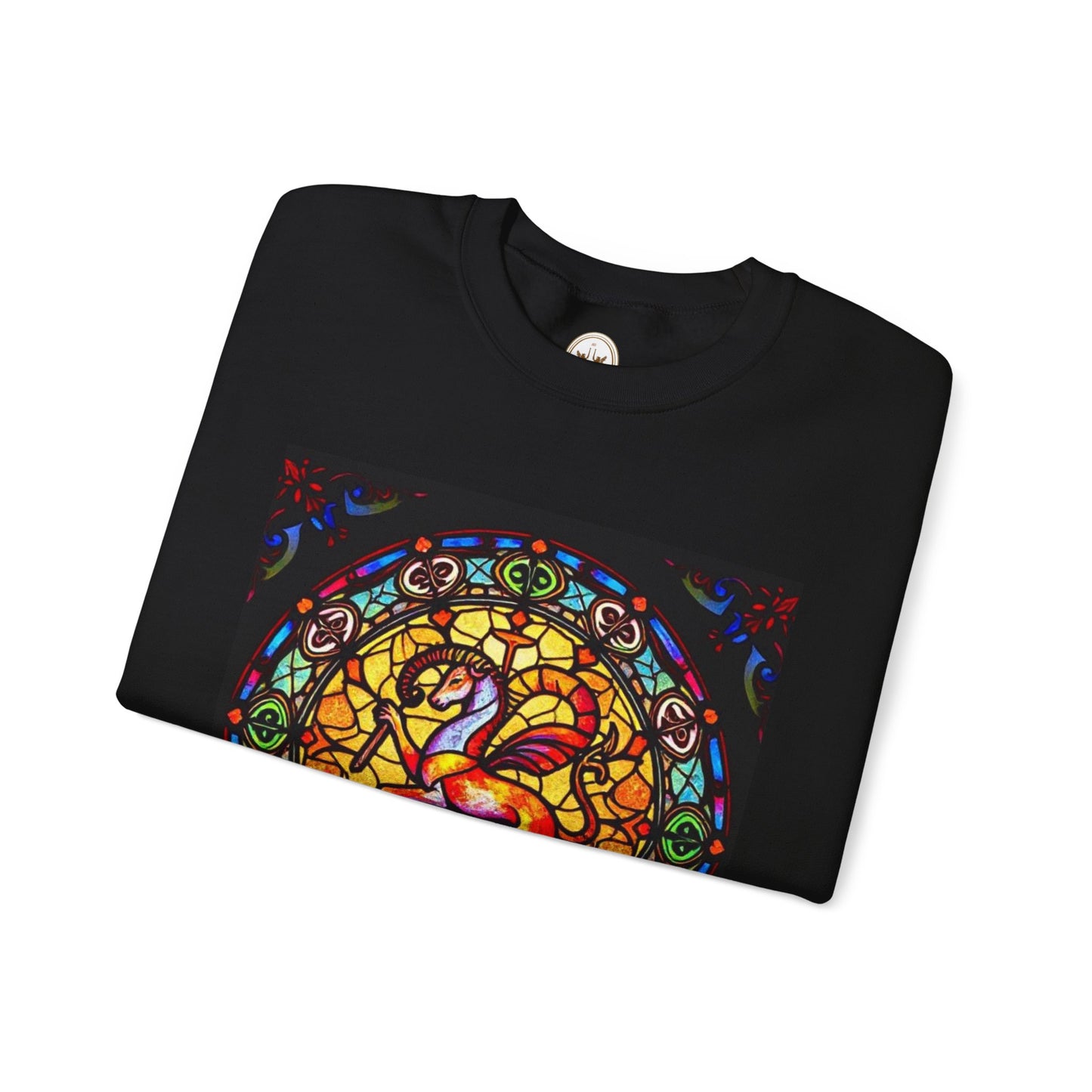 Unisex Heavy Blend™ Crewneck Sweatshirt, Glass 1, Aries Zodiac Design