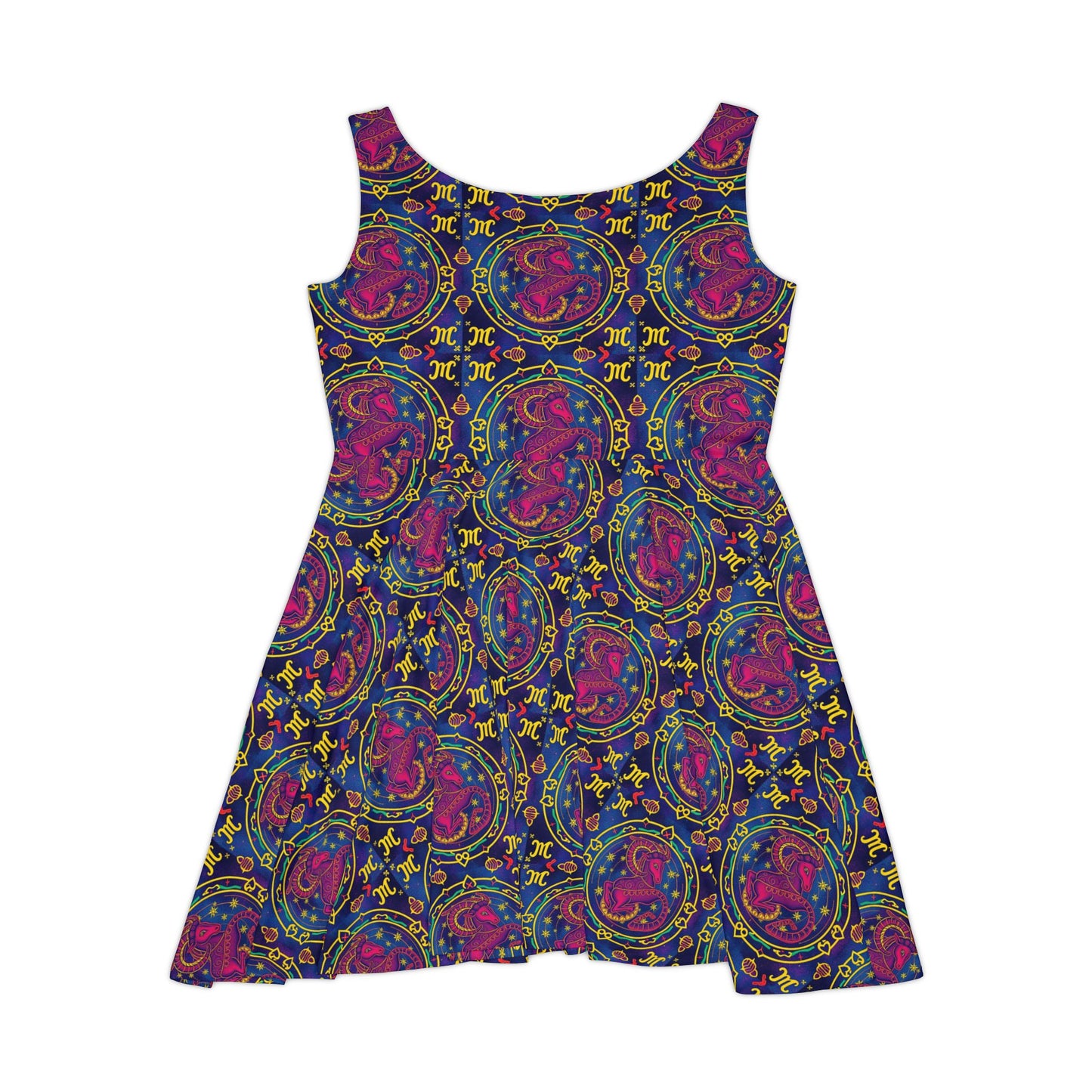 Women's Skater Dress, AOP, Zodiac v1, Capricorn, Pattern