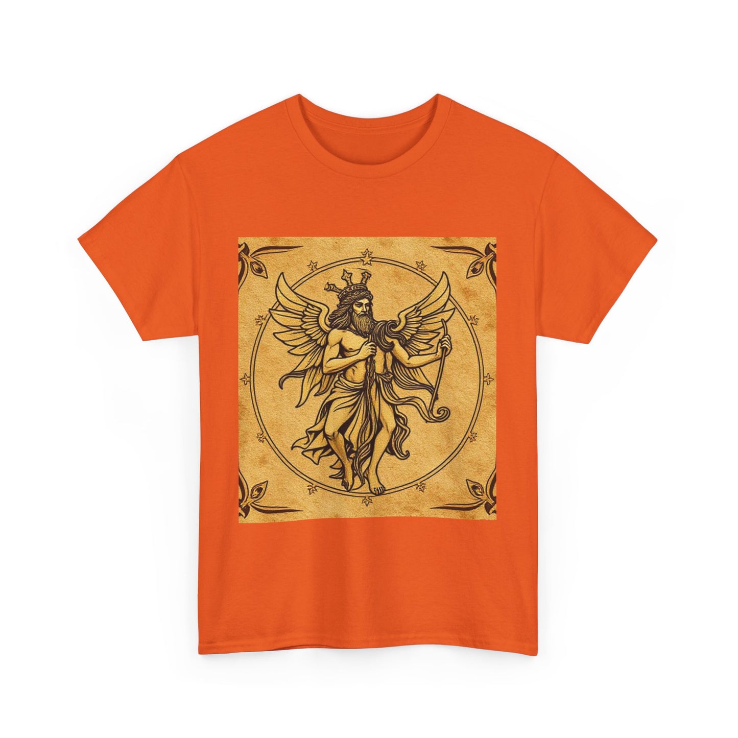 Unisex Heavy Cotton T-Shirt, Pencil Art v1, Gemini Zodiac Design