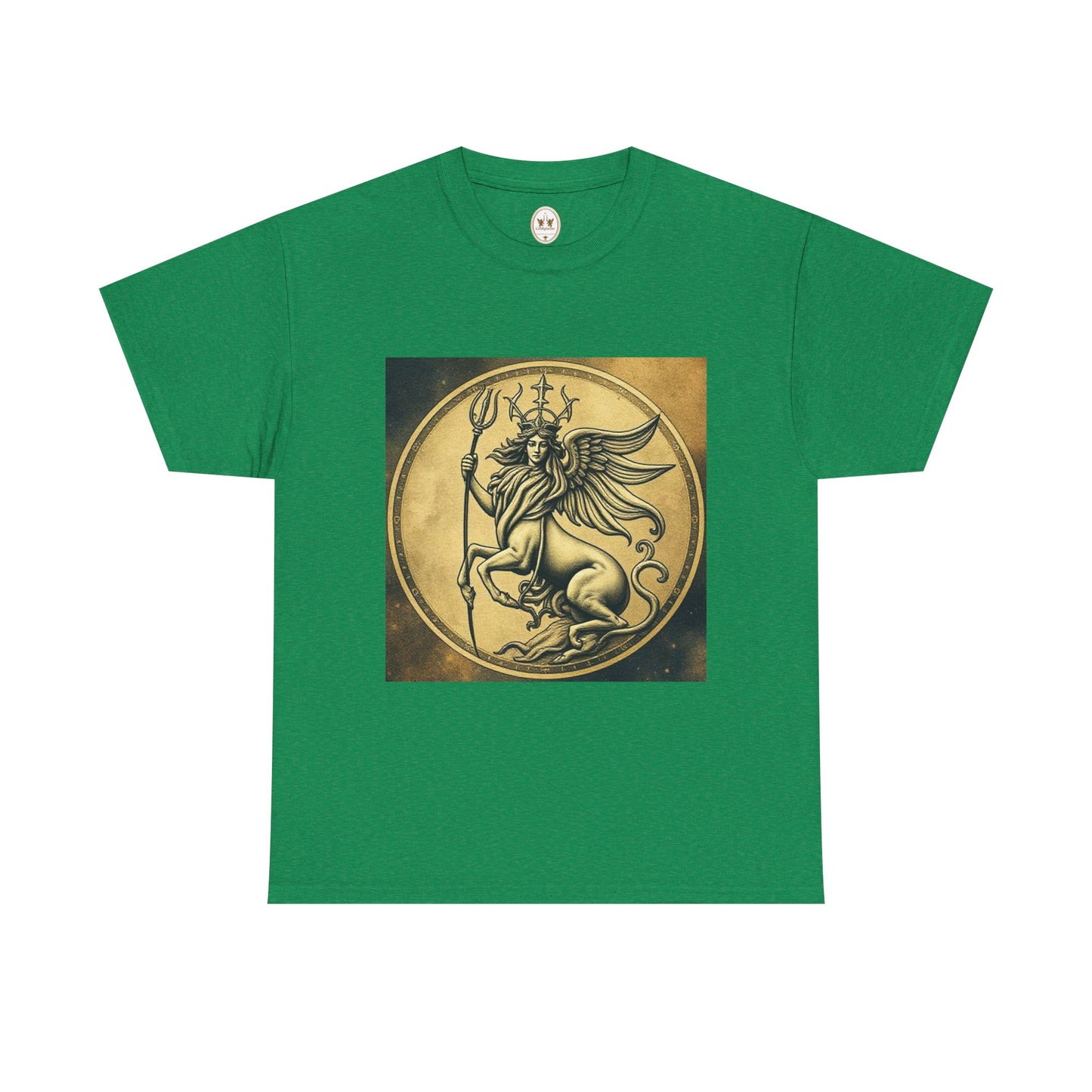 Unisex Heavy Cotton T-Shirt, Animal Angel v1, Virgo Zodiac Design