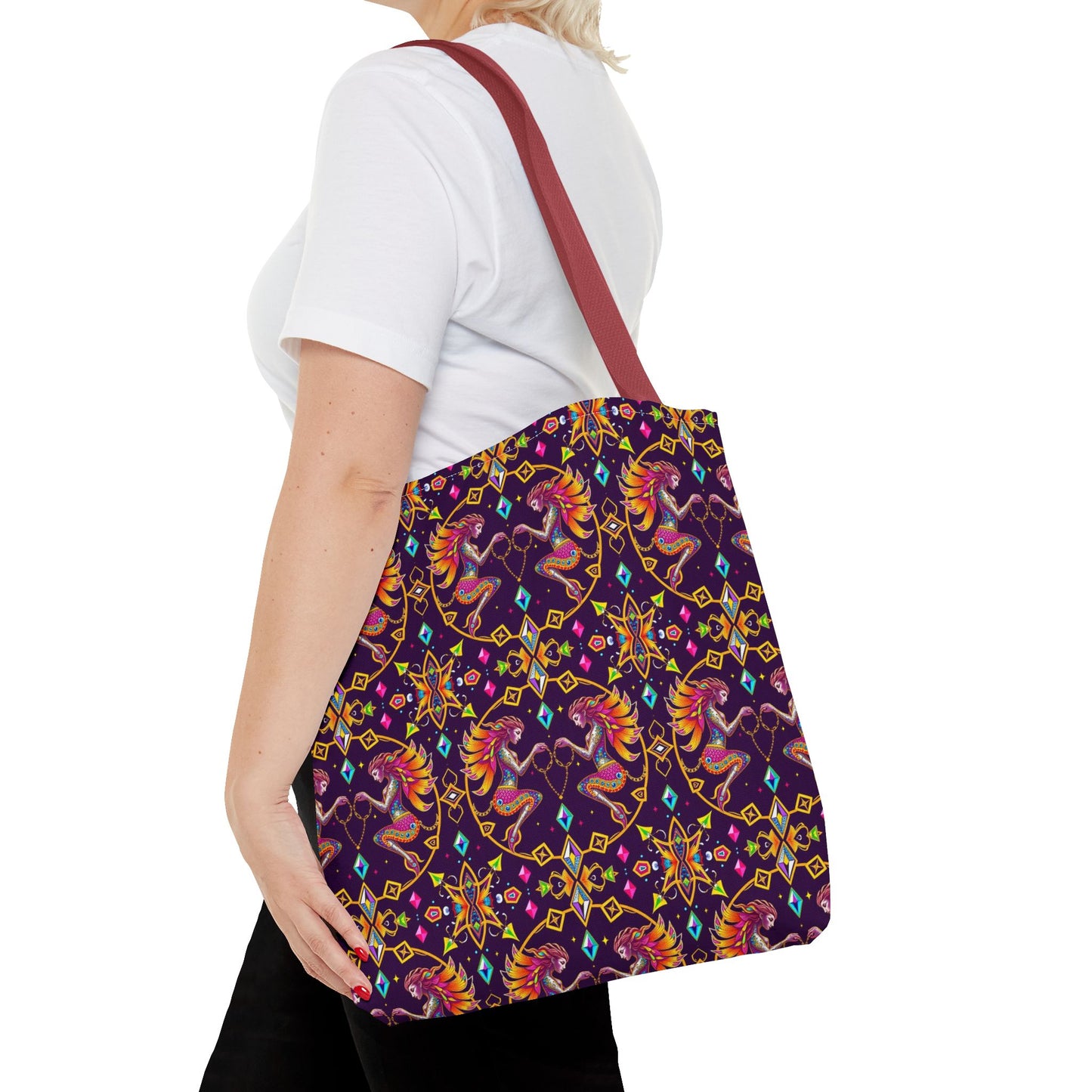 Tote Bag (AOP), Gemini, Zodiac, Jewel Pattern