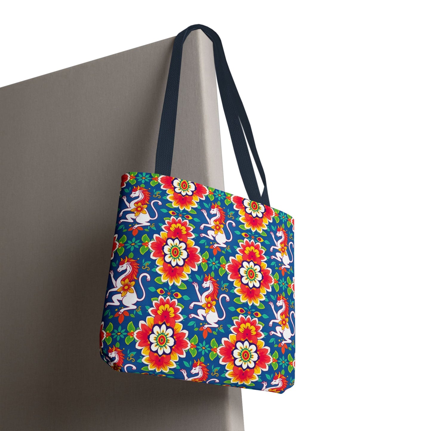 Tote Bag, (AOP), Virgo, Zodiac v2, Flower Pattern