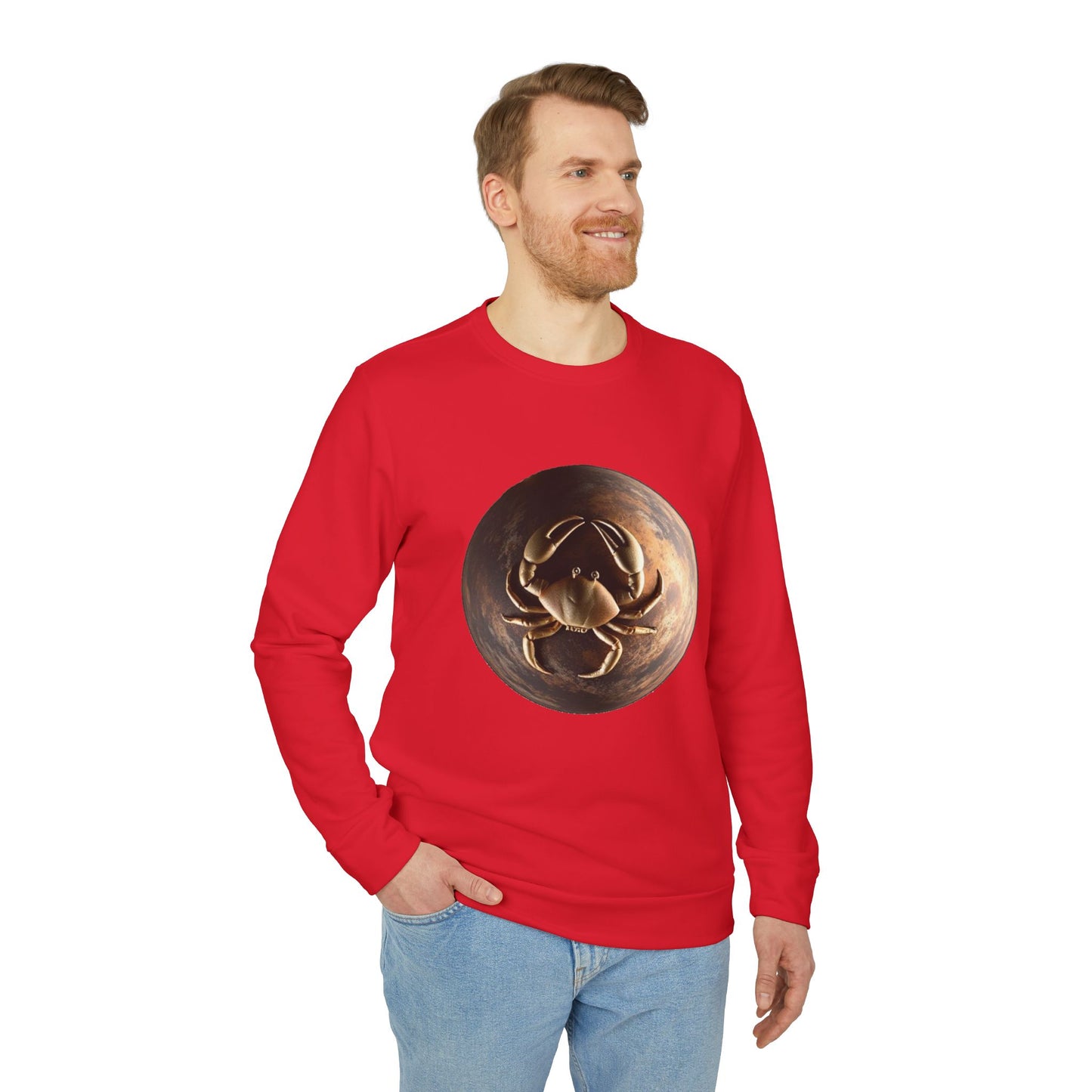 Adidas, Unisex Fleece Crewneck Sweatshirt, Cancer, Planet Animal, Zodiac
