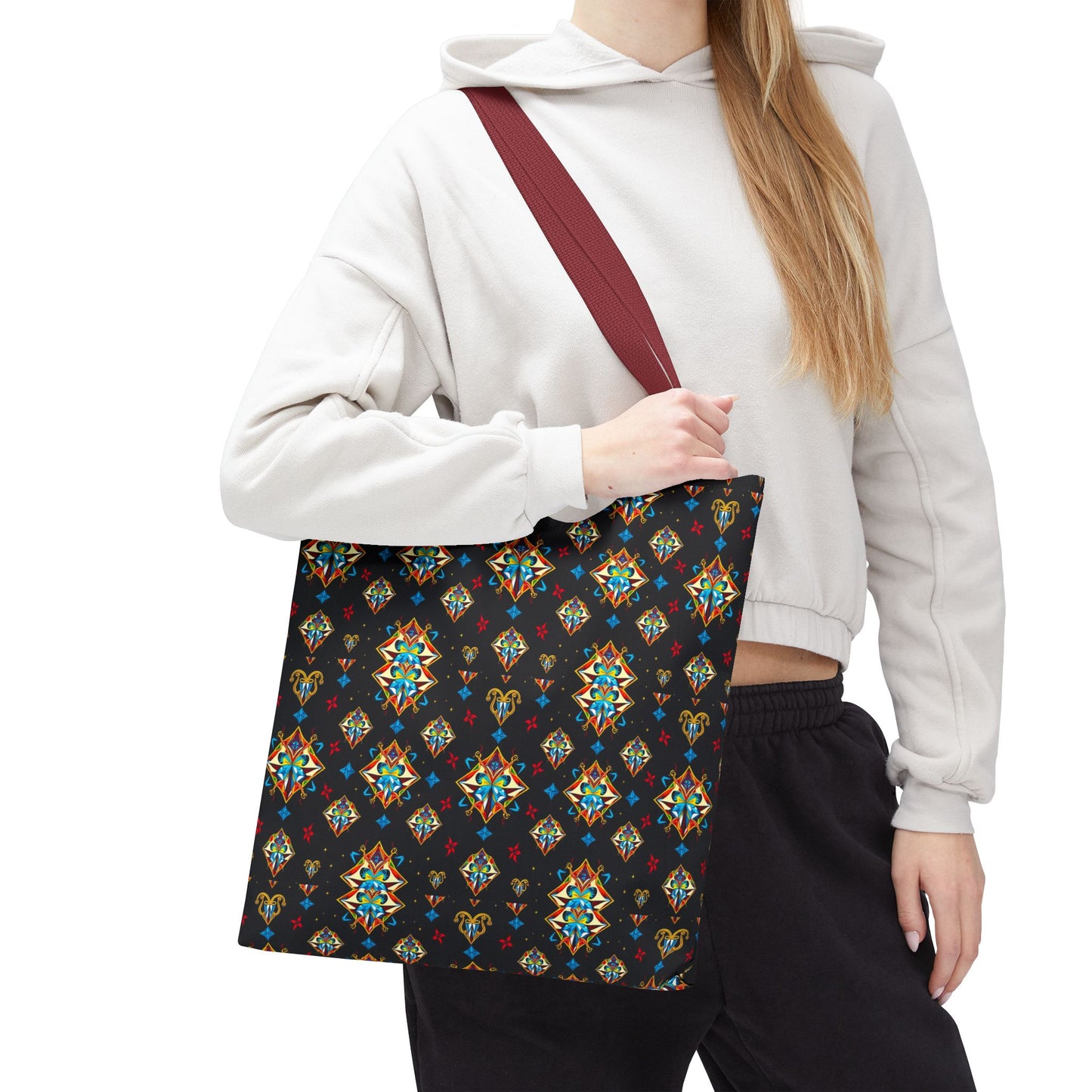 Tote Bag (AOP), Sagittarius, Zodiac v1, Jewel Pattern