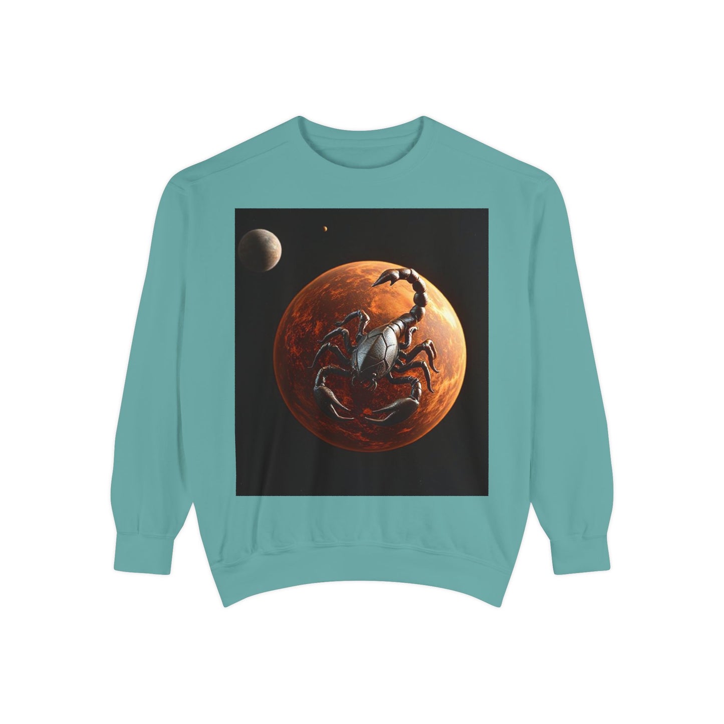 Garment-Dyed Sweatshirt, Unisex, Space Animal Design, Scorpio