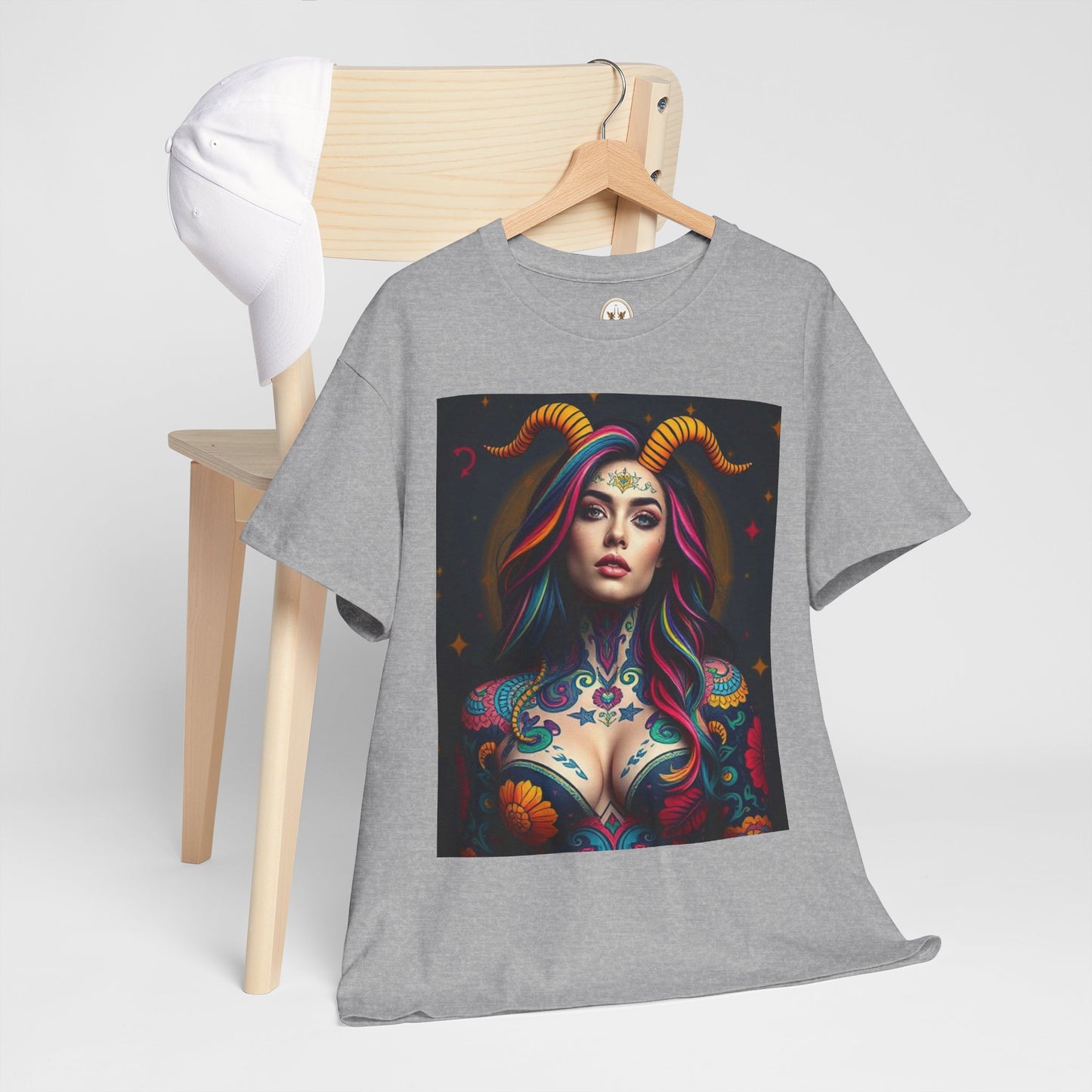 Unisex Heavy Cotton T-Shirt, Capricorn, Zodiac, Sexy Art
