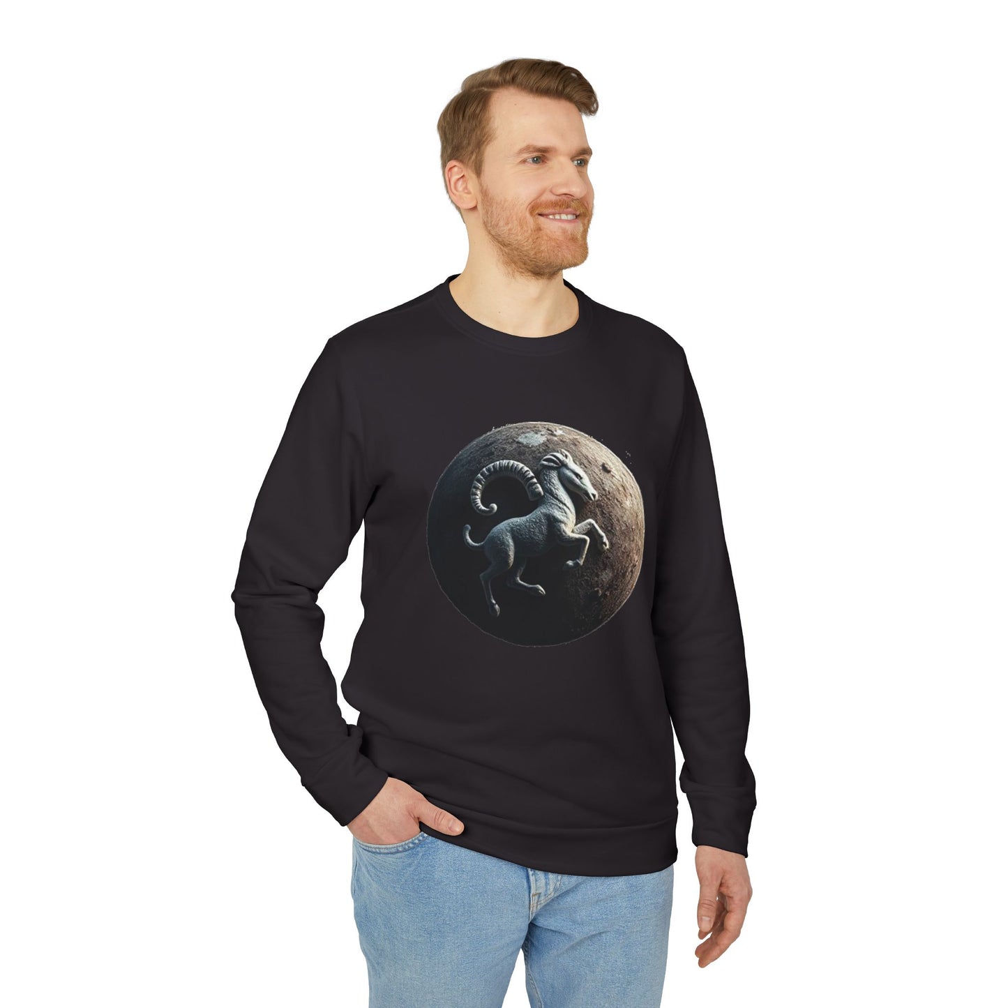 Adidas, Unisex Fleece Crewneck Sweatshirt, Aries, Planet Animal, Zodiac