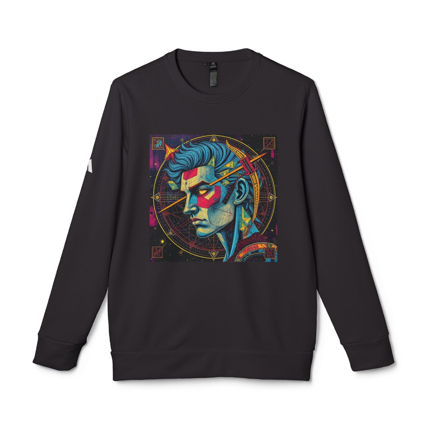 Adidas, Unisex Fleece Crewneck Sweatshirt, Sagittarius, Pop Art, Zodiac