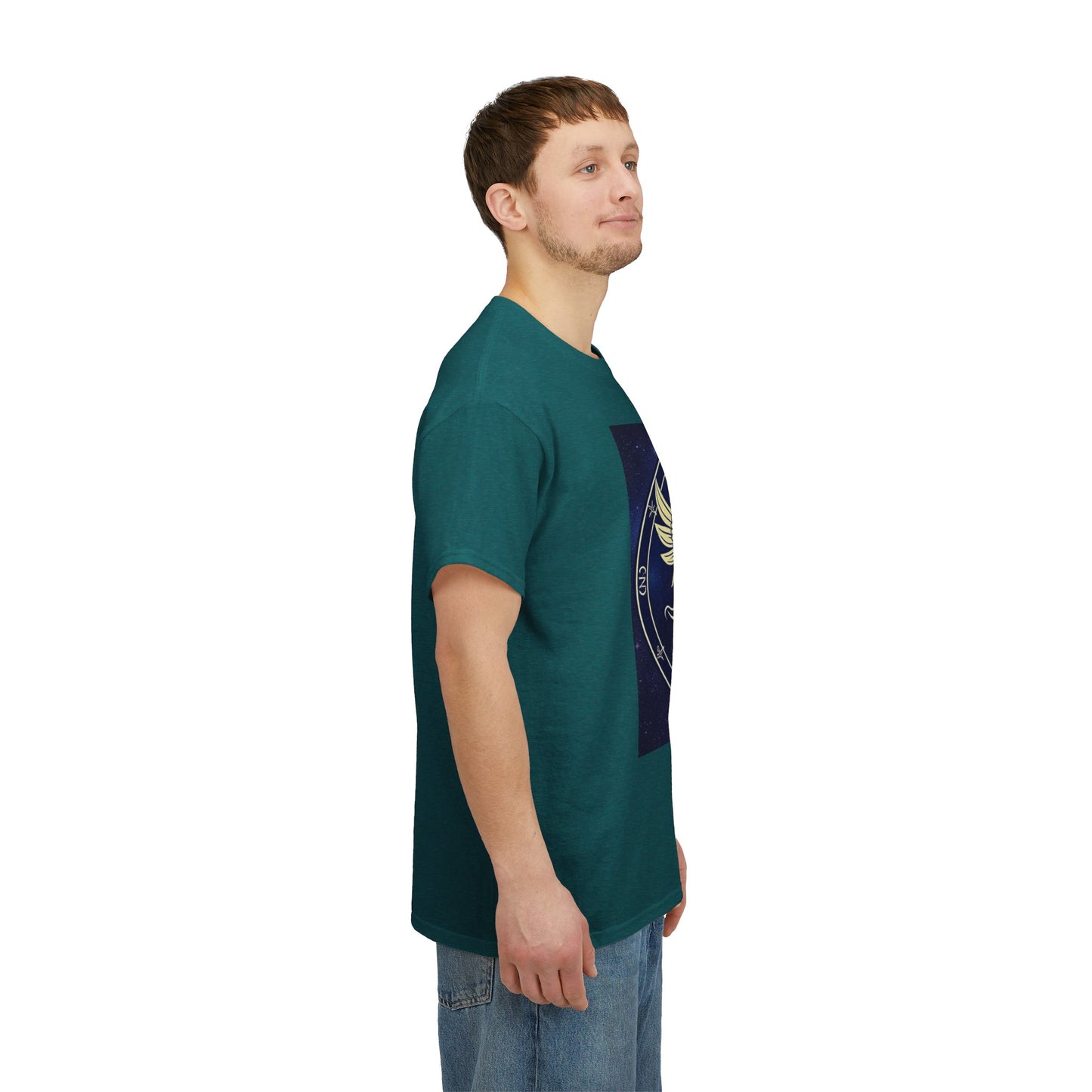 Unisex Heavy Cotton T-Shirt, Space Angel Twins v1, Gemini Zodiac Design