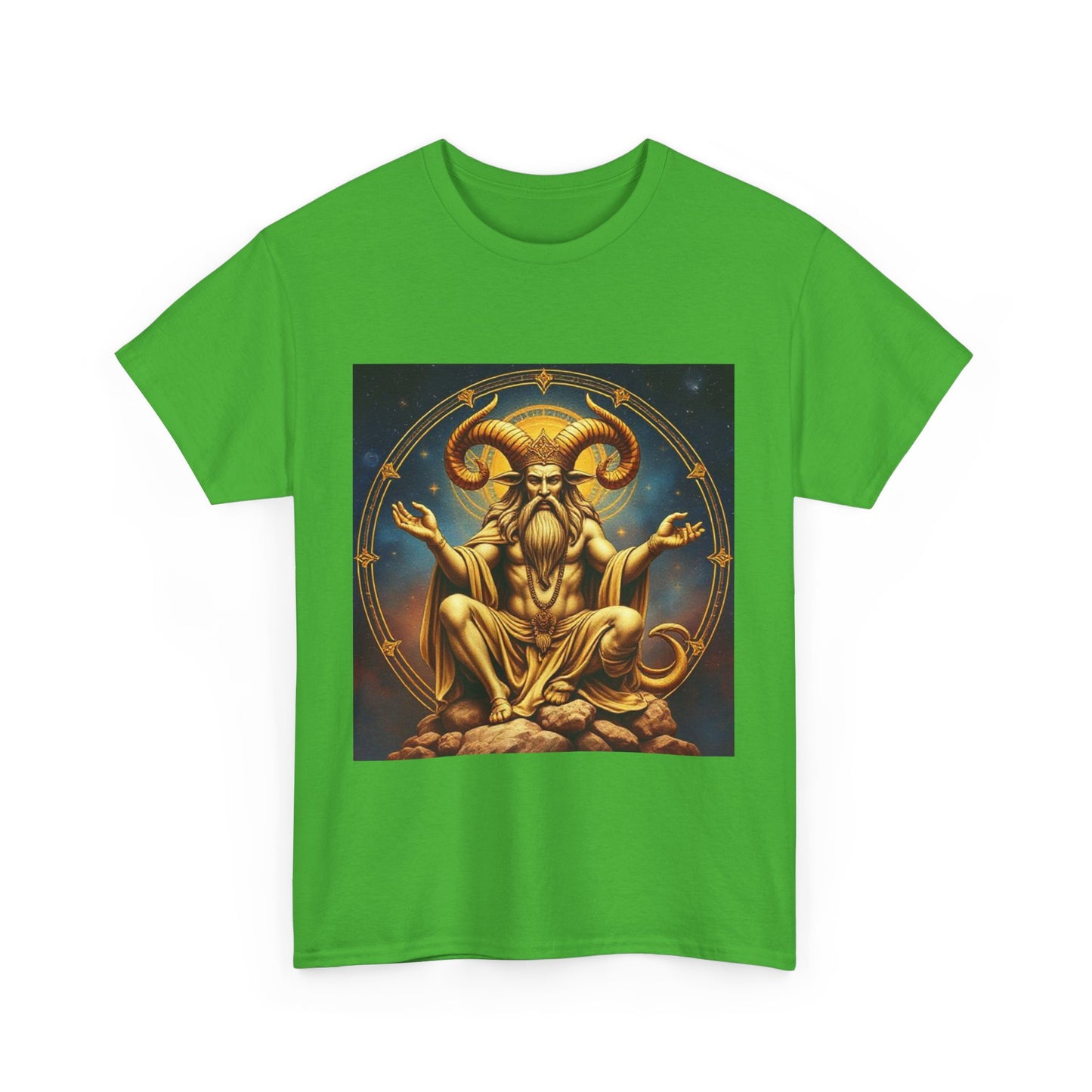 Unisex Heavy Cotton T-Shirt, On The Throne, Taurus Zodiac Design