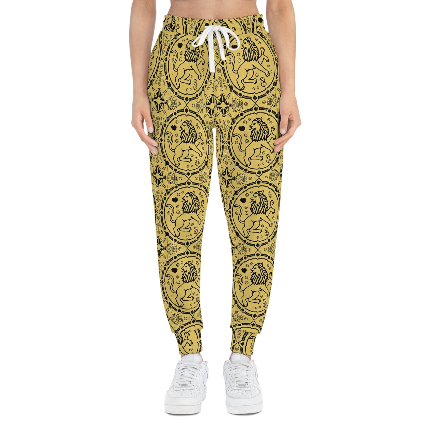 Athletic Joggers, Zodiac Design, Pattern v1, Leo, AOP