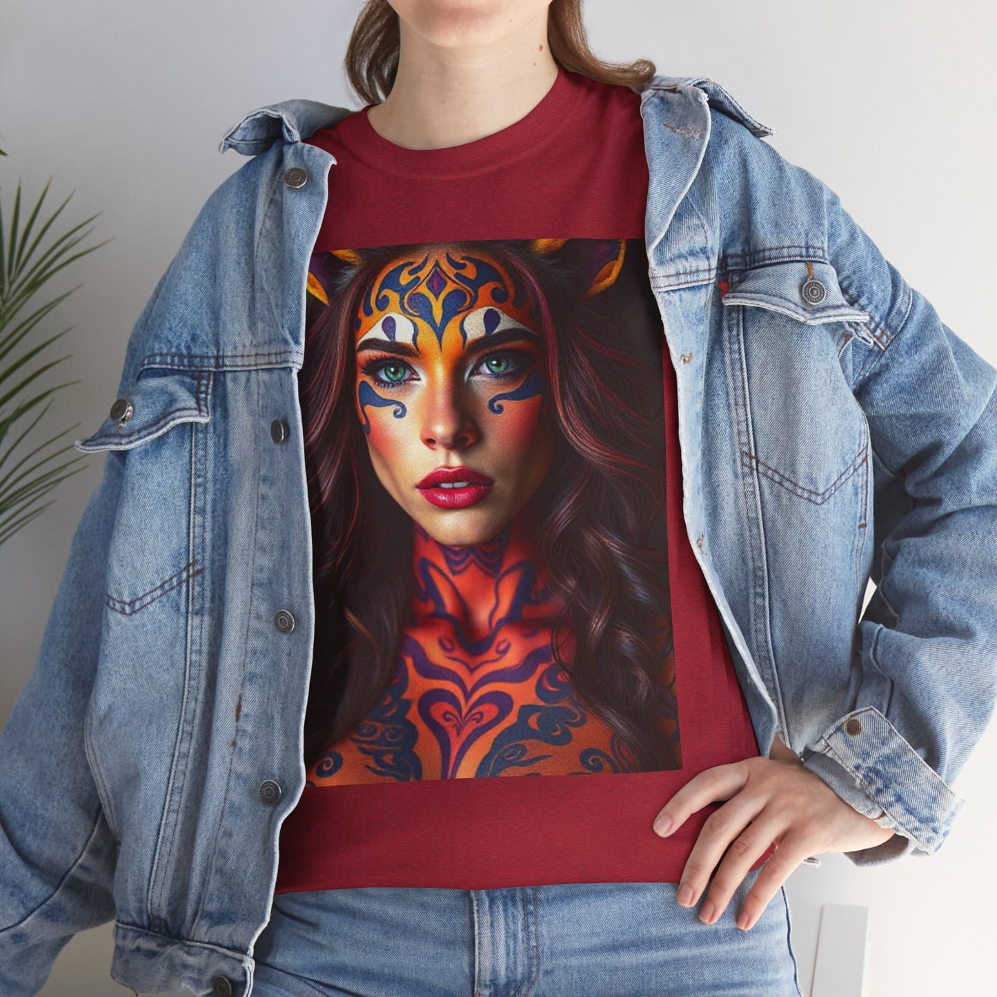Unisex Heavy Cotton T-Shirt, Leo, Zodiac, Sexy Art