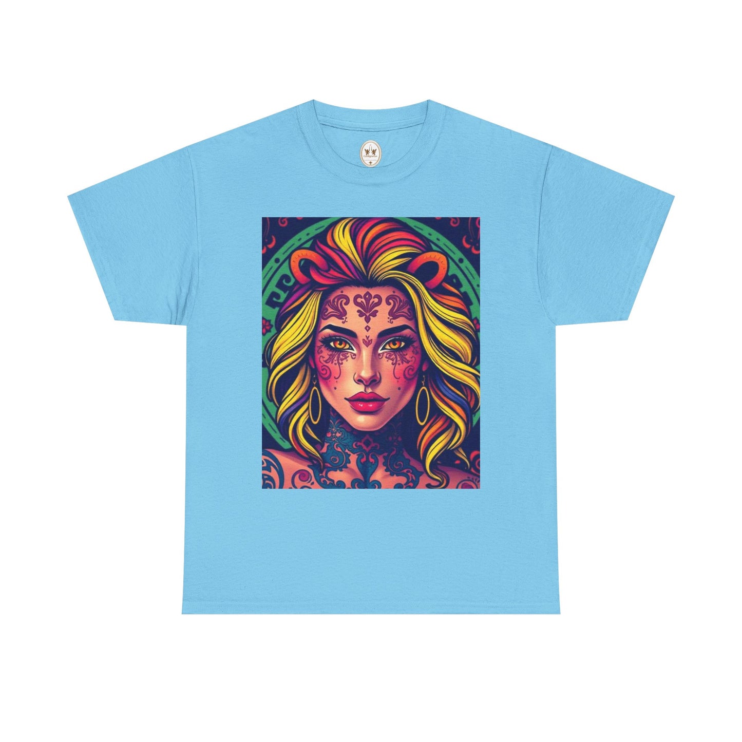 Unisex Heavy Cotton T-Shirt, Leo, Zodiac v1, Sexy Art