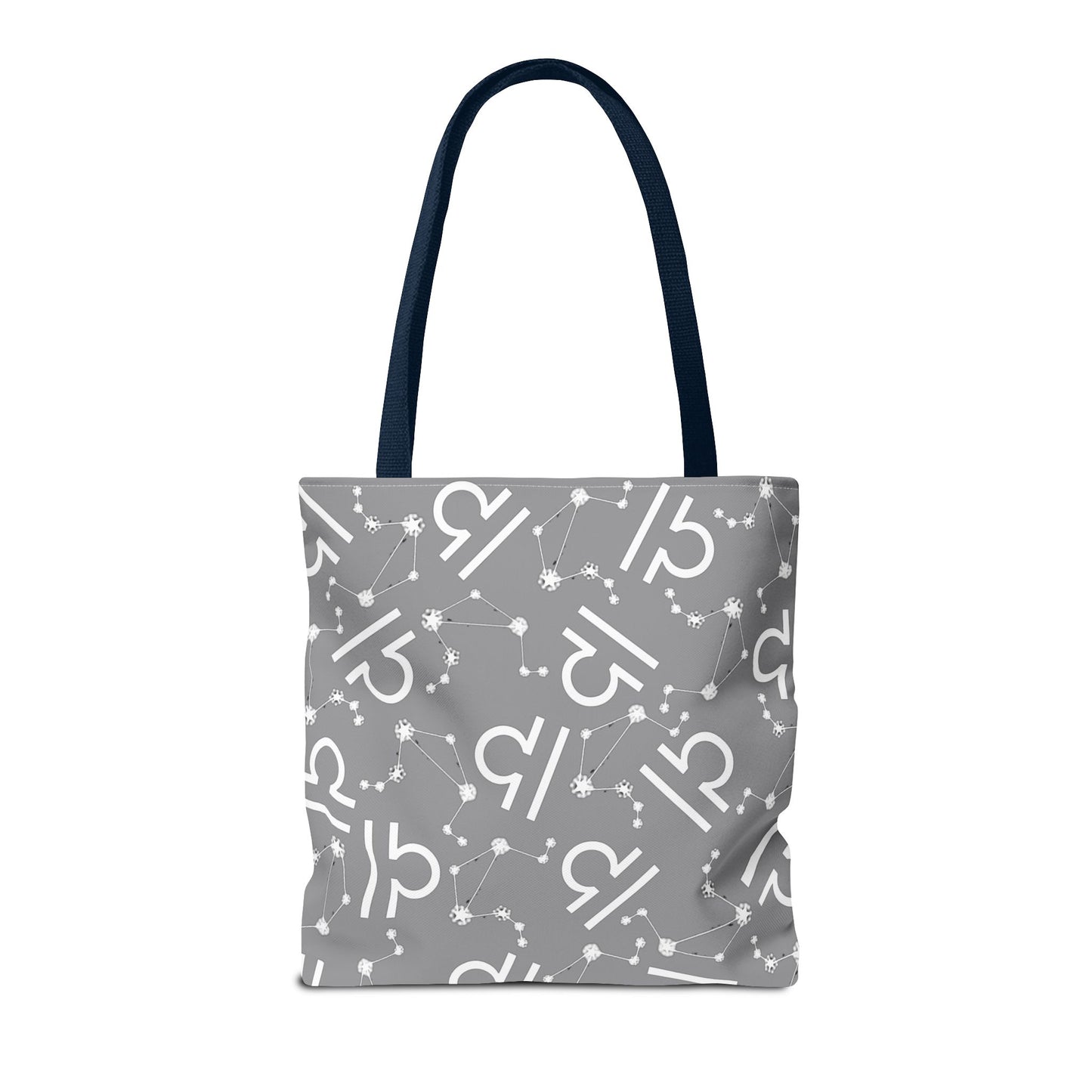Tote Bag, Libra Zodiac Sign, AOP, (Grey, White)