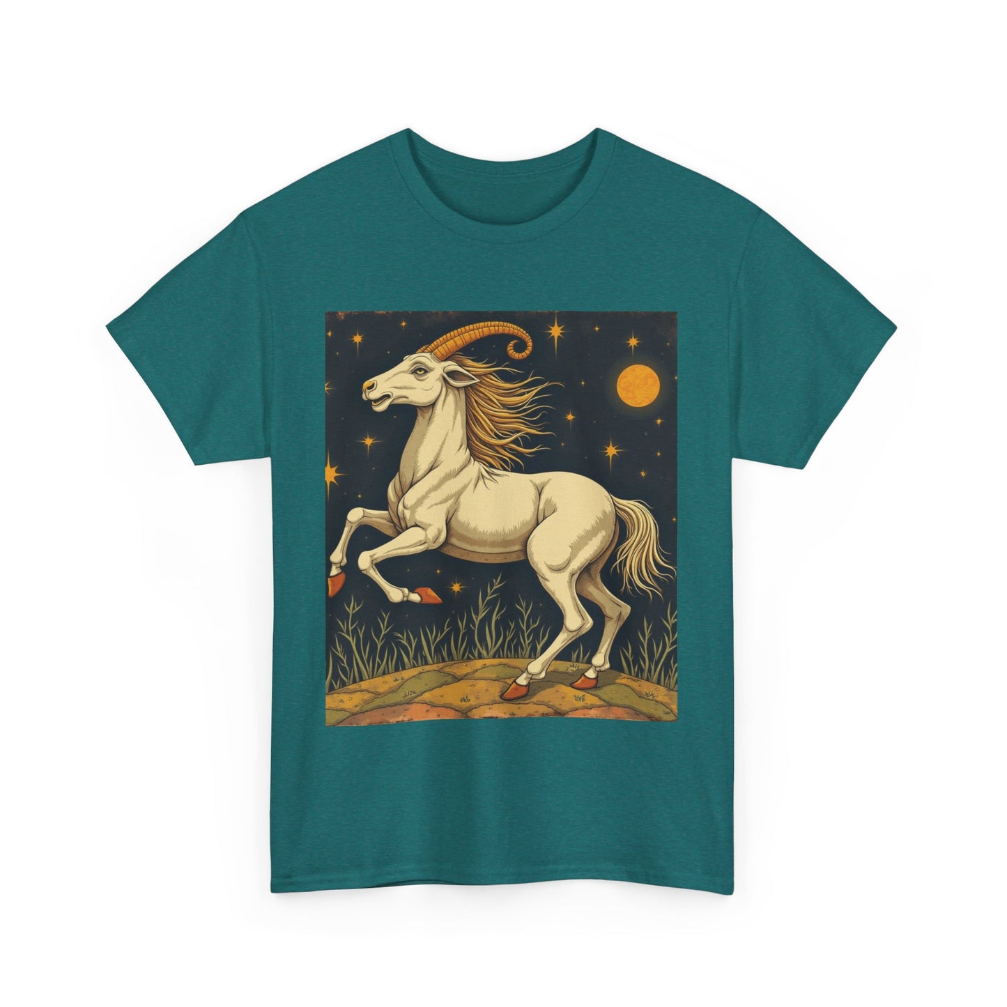 Unisex Heavy Cotton T-Shirt, Aries Animal, Zodiac Design