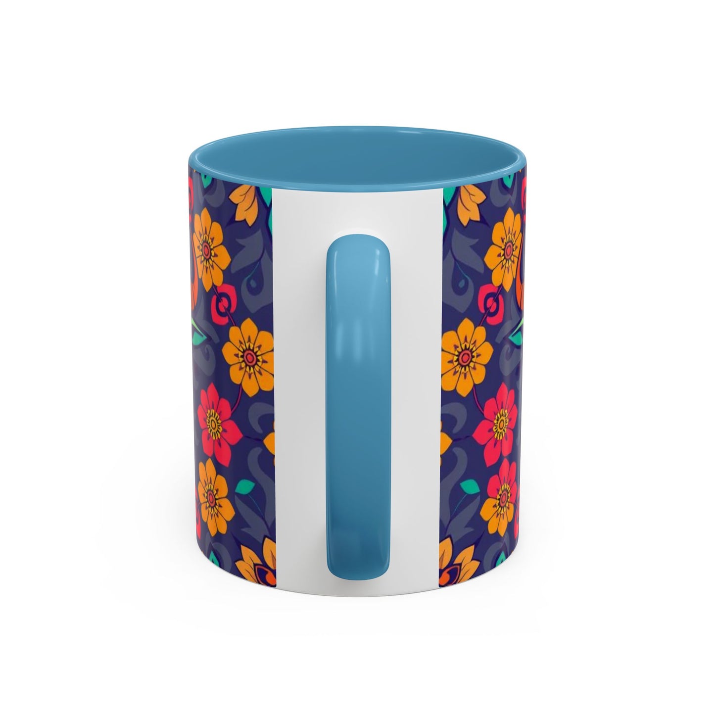 Accent Coffee Mug, Taurus, Zodiac. Flower Pattern, (11, 15oz)